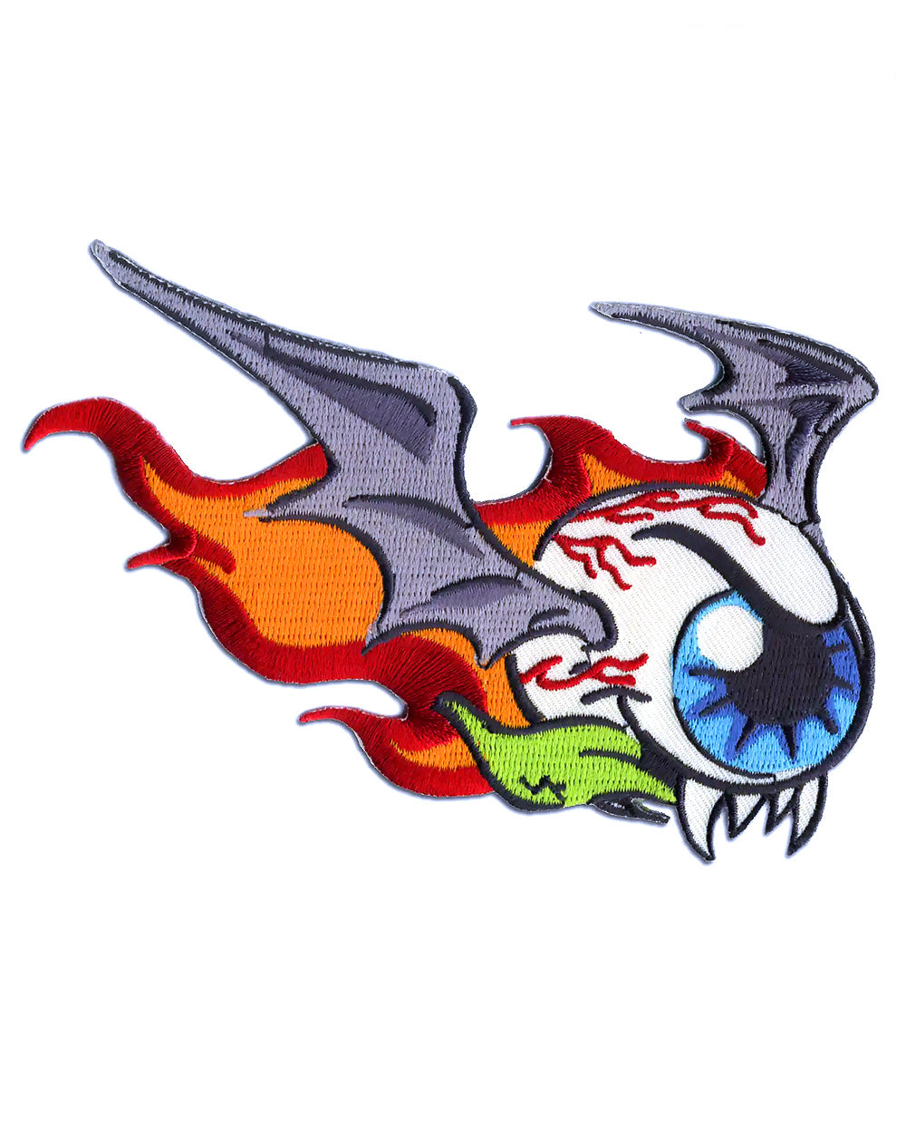 Flying Eyeball Large Iron-On Patch - Fun & Spooky DIY Costume Accessory for Halloween, Cosplay, Jackets & Backpacks