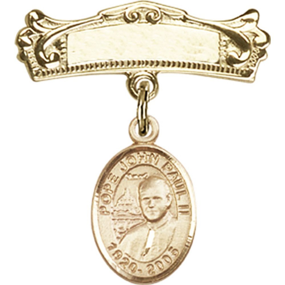 St. John Paul II Gold Filled Baby Badge - 7/8