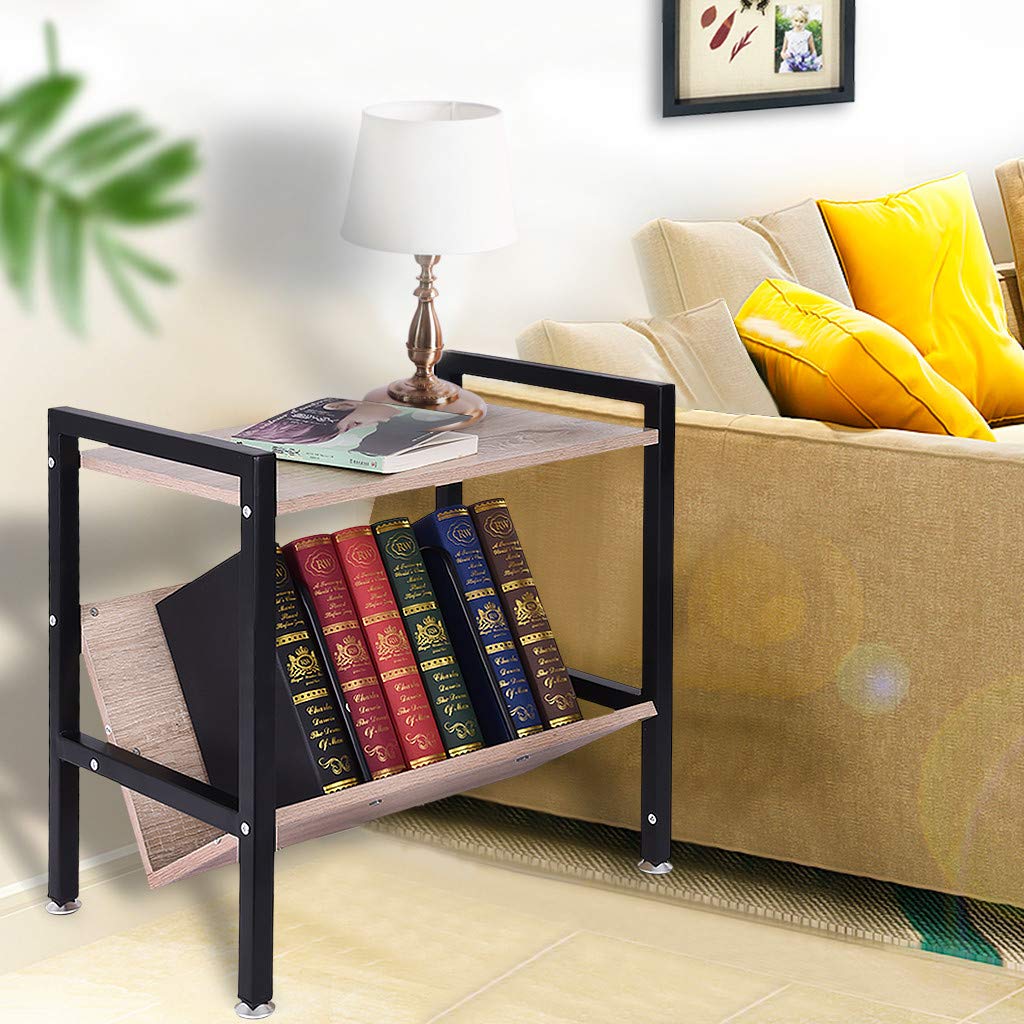 Modern End Table for Living Room & Bedroom - Multifunctional Coffee Table, Sofa Side Table, Bedside Table with Storage Shelf - Perfect for Home Office, Small Spaces & Apartment Decor