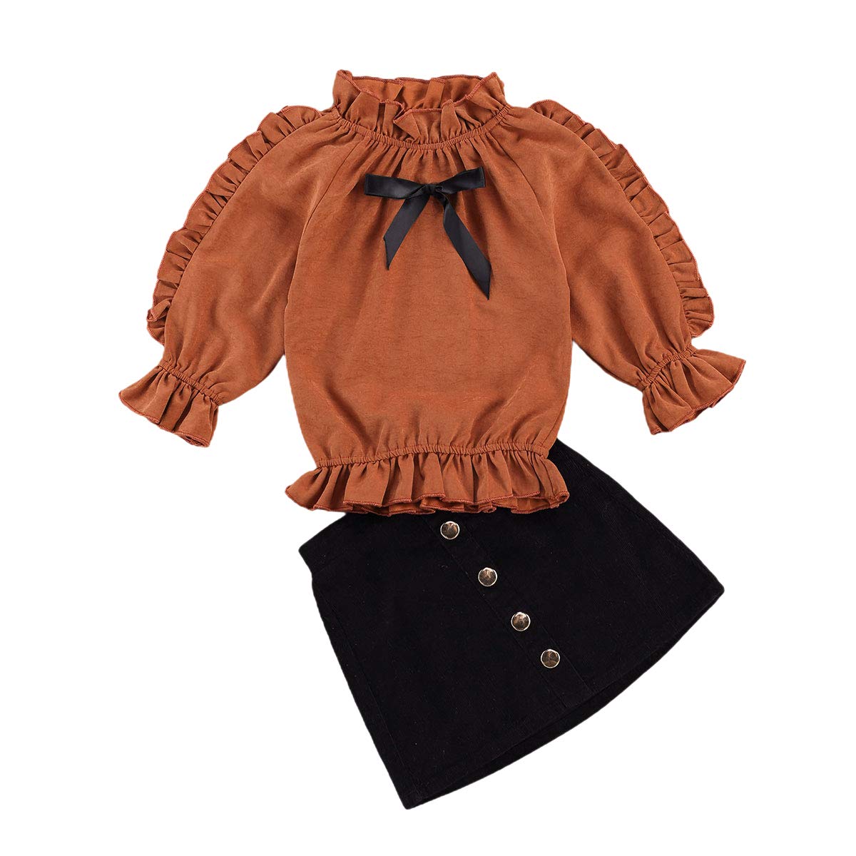 Newborn Baby Girl Outfits - Soft Long Sleeve Solid Sweater Top & Adorable Button Mini Skirt 2-Piece Set | Cute Casual Wear for Photos, Parties & Daily Outings