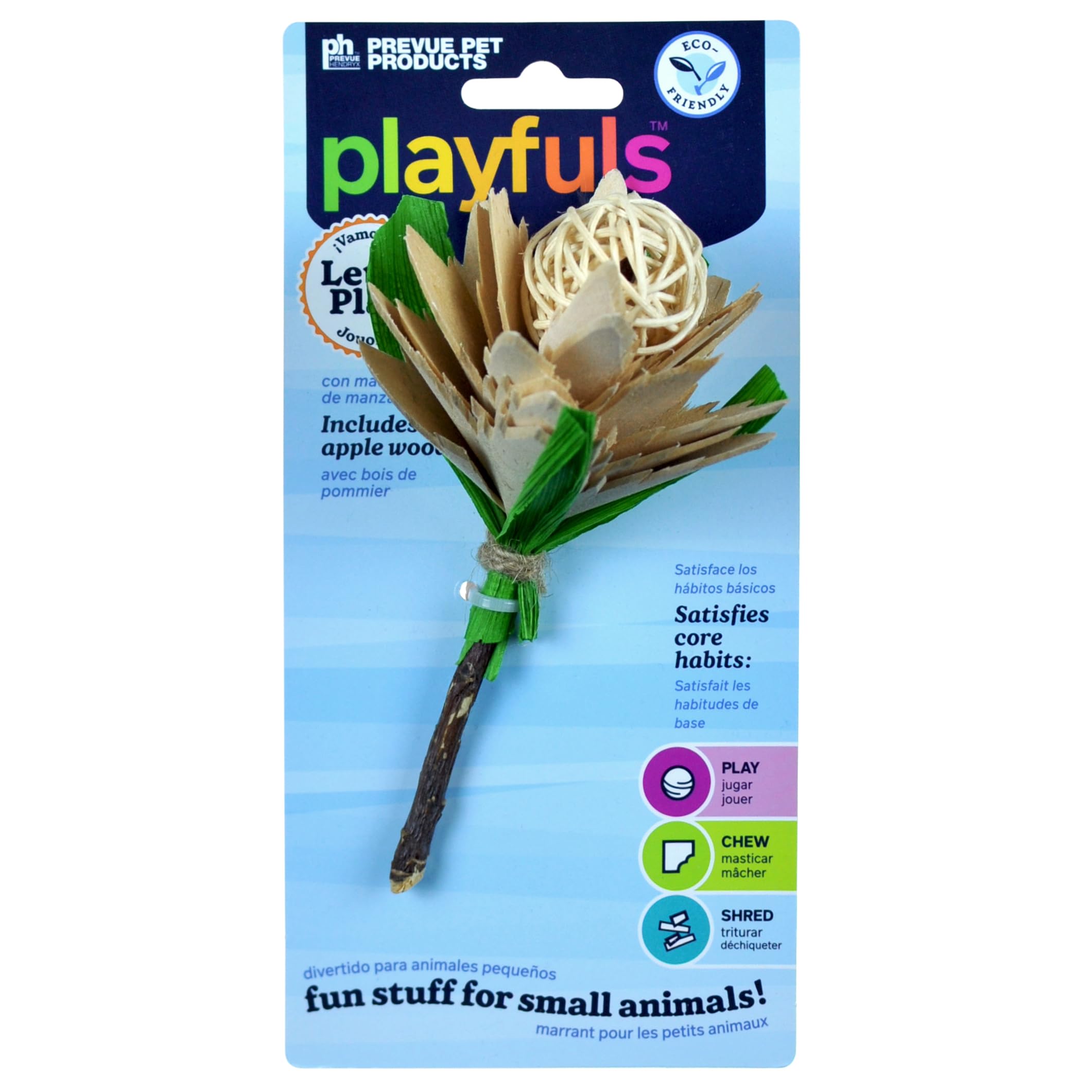 Prevue Pet Products Applewood Rose Small Animal Chew Toy for Rabbits, Guinea Pigs & Hamsters - Natural Wood Chewing Toy for Dental Health & Stress Relief - Perfect for Cage Enrichment & Playtime