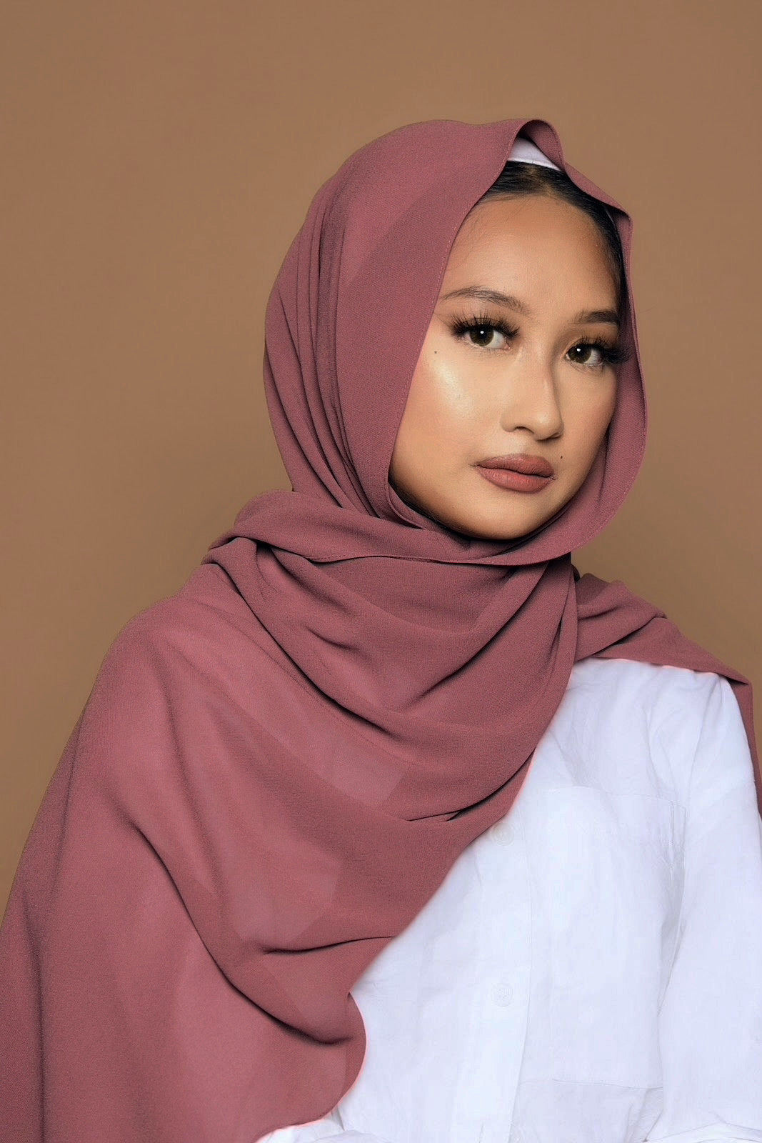 EVERYDAY CHIFFON ROSEWOOD Scarf - Lightweight Floral Print Shawl for Women, Perfect for Spring Outfits, Beach Cover-Up and Evening Occasions