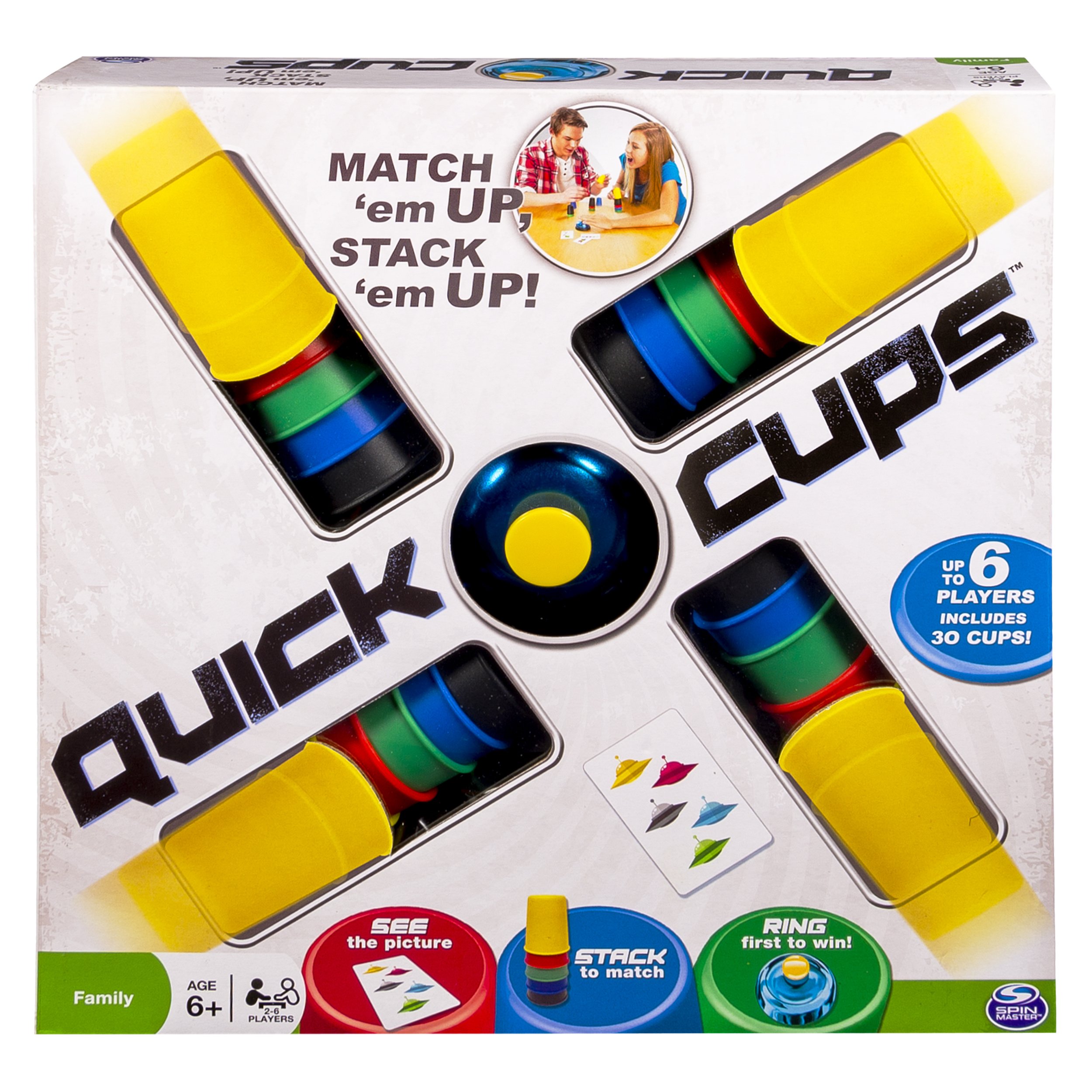Spin Master Quick Cups - Fast-Paced Family Board Game for Kids & Adults - Fun Party Game for Game Nights & Gatherings