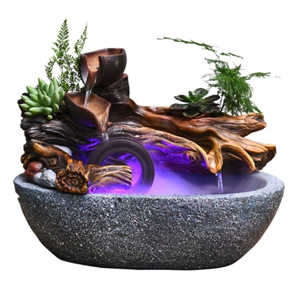 Indoor Water Fountain with Natural Stone Design - Decorative Desktop Fountain for Home, Office, Spa | Relaxing Water Feature with Humidifier Function | Perfect Gift for Housewarming & Meditation (110V/220V)