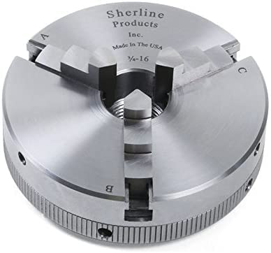Sherline 1076C 3.1″ 4-Jaw Chuck - Electroless Nickel-Teflon Coated for Precision Machining and Lathe Work