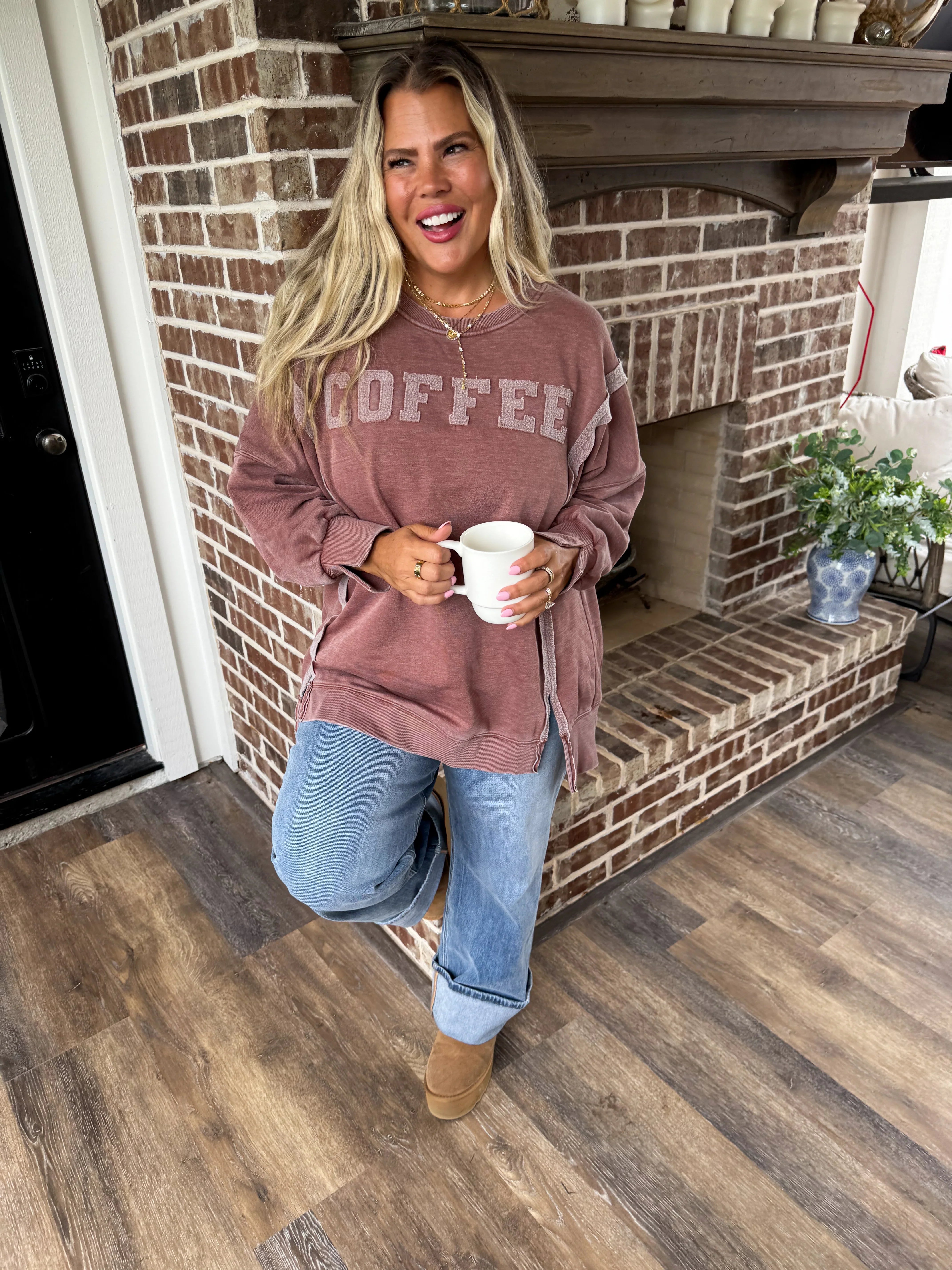 PREORDER: Classic Coffee Themed Crewneck Sweatshirt - Soft & Comfortable Pullover for Casual Wear, Coffee Lovers Gift