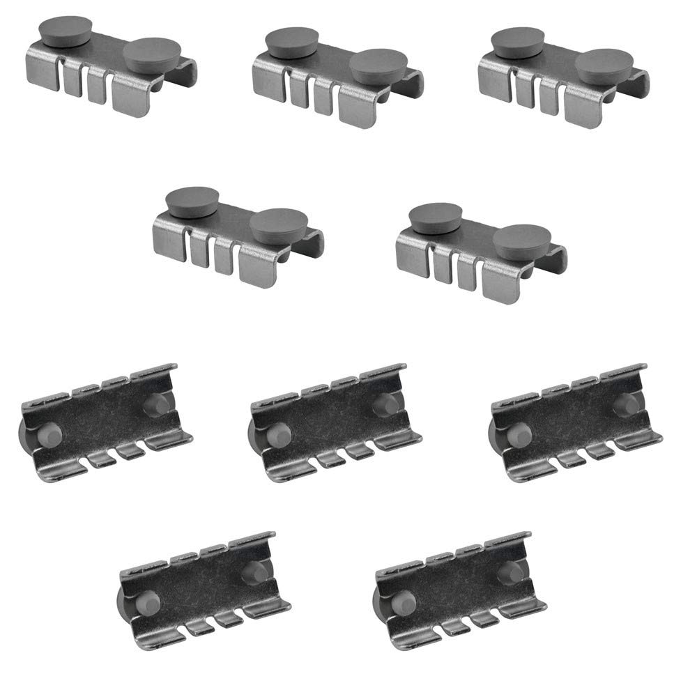 100 Pcs Shelf Rest Clips & Rubber Cushions - Heavy Duty Gridwall Display Hooks for Glass, Wood, Metal Shelves - Perfect for Retail Stores, Garages & Pantry Organization