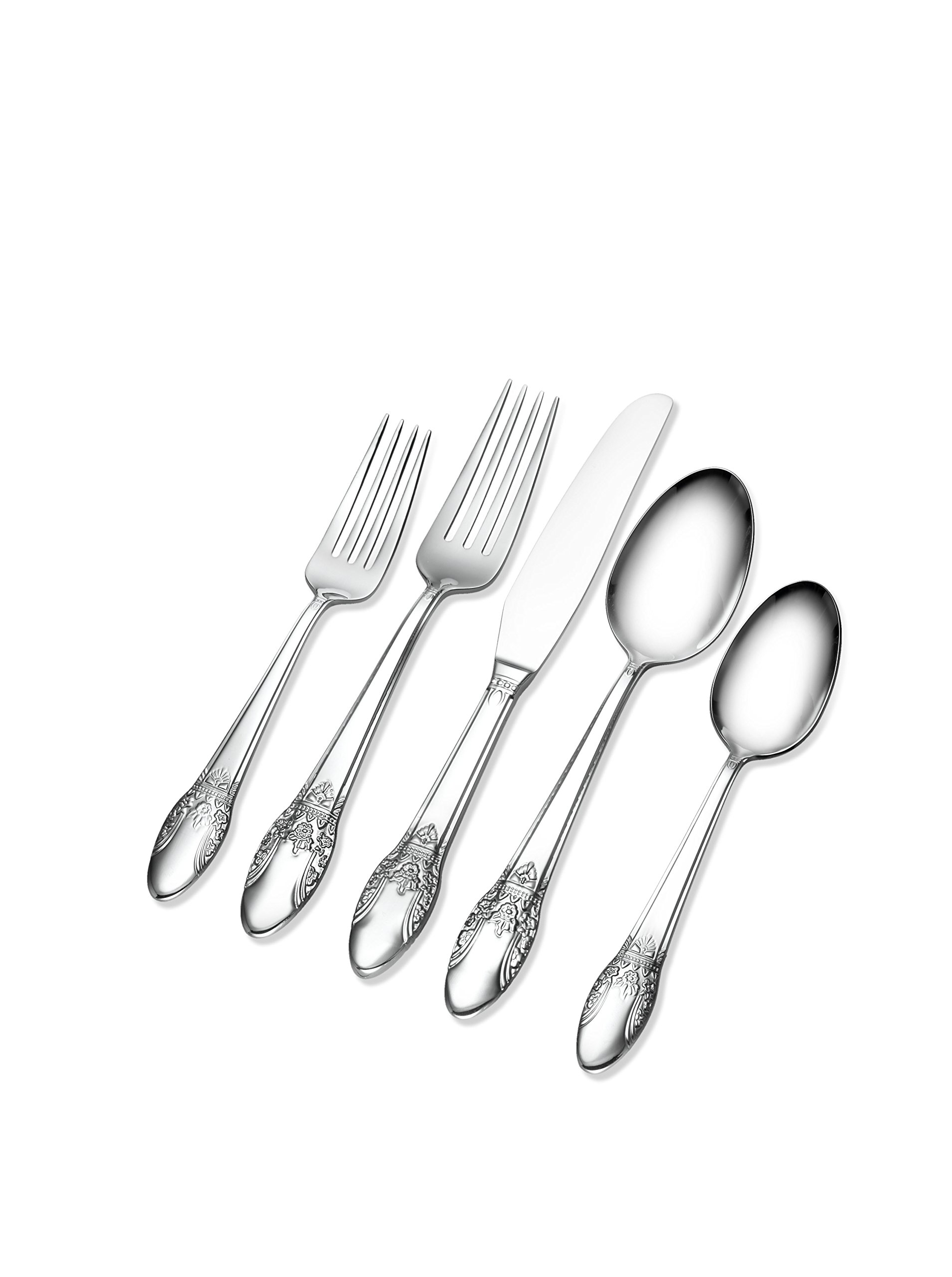 Hampton Forge Villandry 20-Piece Mirror Finish Flatware Set - 3.65 lbs Stainless Steel Silverware for Formal Dining, Wedding Registry & Special Occasions