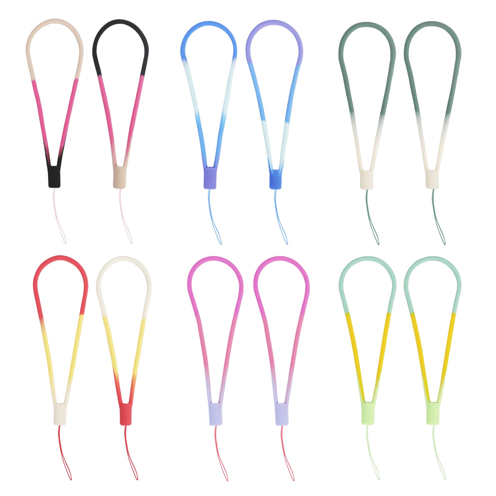 BiSiViO 12 PCS Colorful Silicone Phone Lanyards for Phone Safety & Style