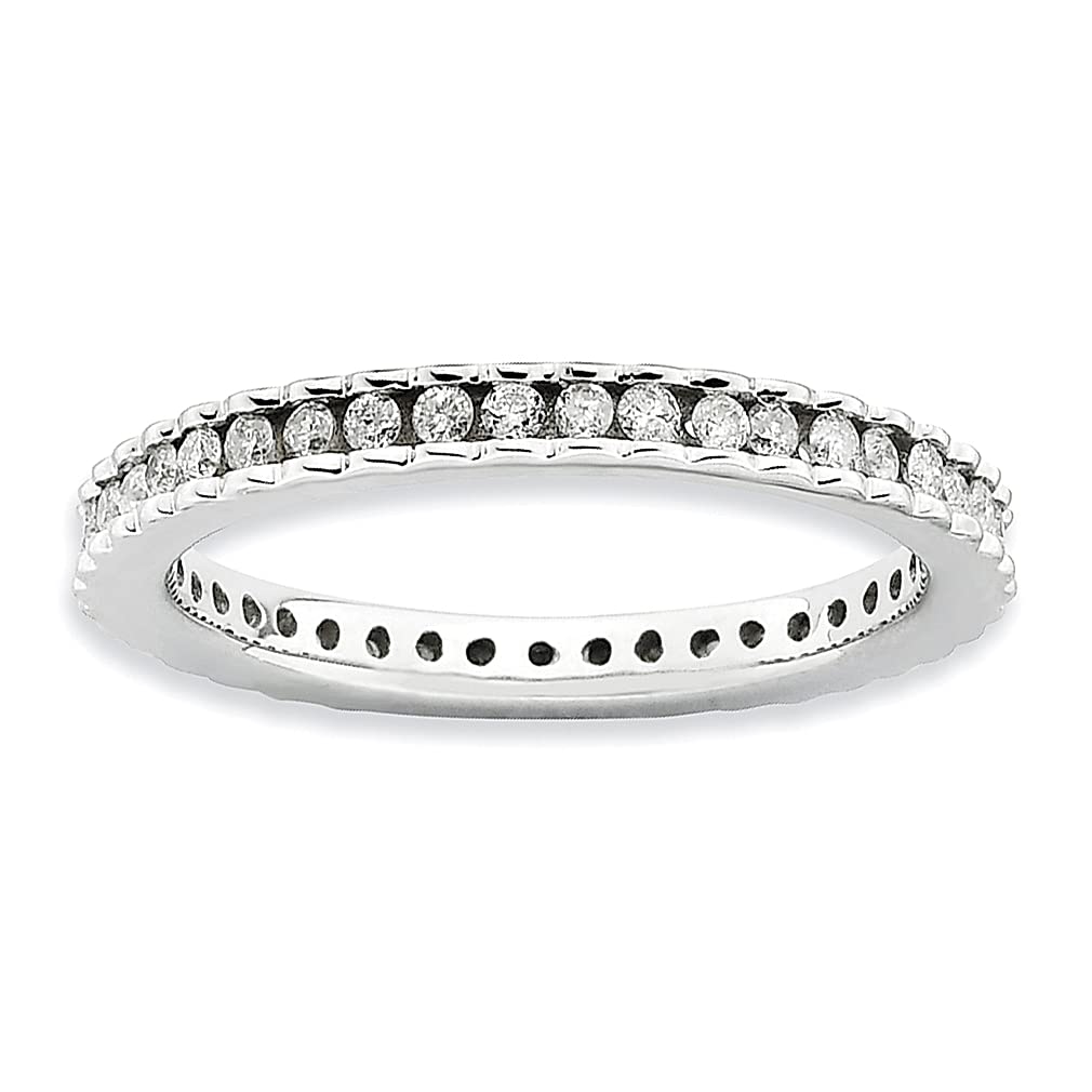 925 Sterling Silver Diamond Band Ring for Women - Stackable Dainty Fine Jewelry, Elegant Gift for Her - Perfect for Weddings, Anniversaries & Everyday Wear