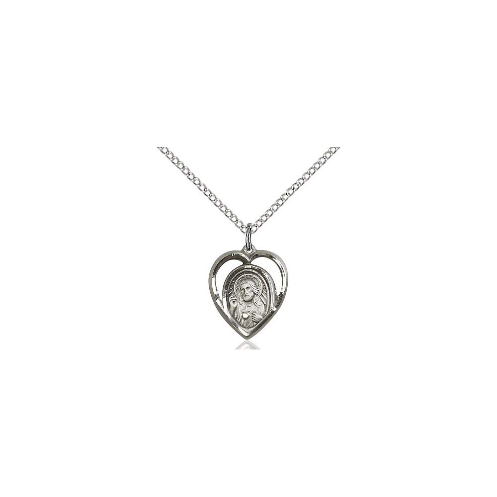 TONYS JEWELRY CO. Sterling Silver Religious Scapular Medal Pendant - Perfect for Catholic Gifts, First Communion, Baptism & Spiritual Protection