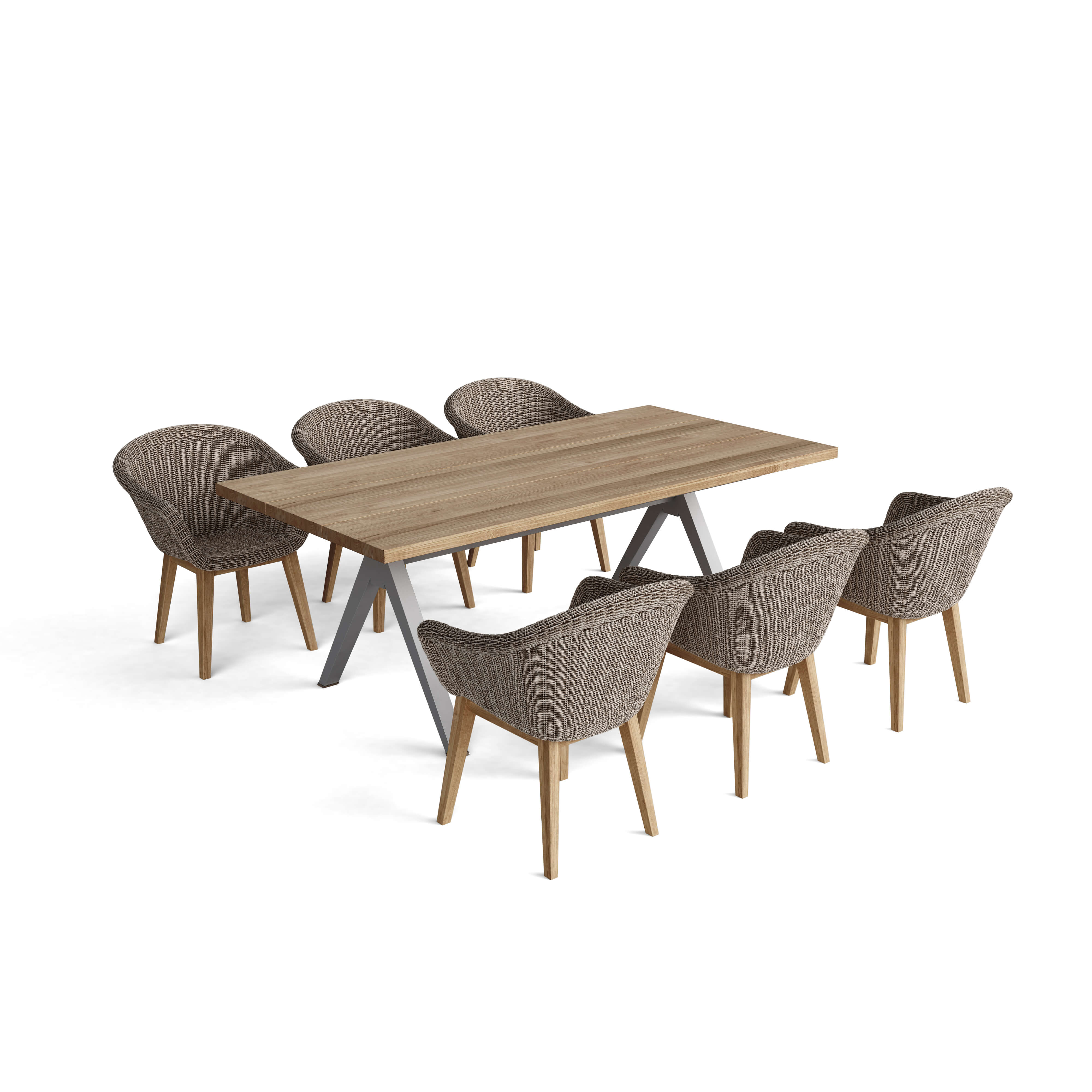 7-Piece Alura Padua Elegant Dining Table Set - Perfect for Family Dinners, Entertaining Guests & Modern Home Decor