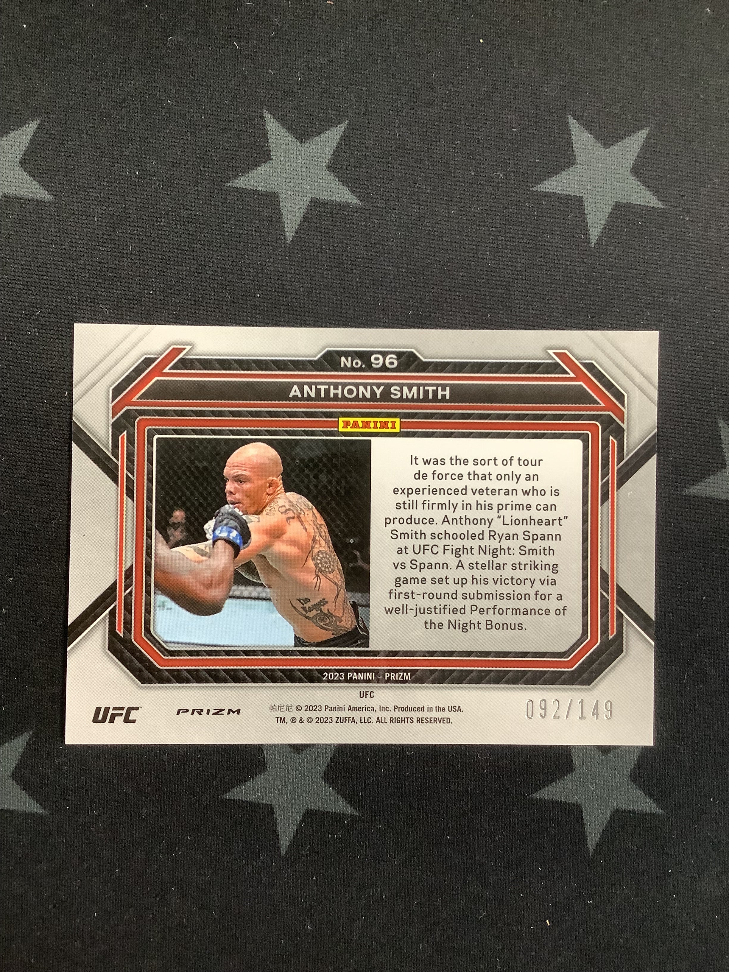 2023 Panini Prizm Purple Anthony Smith #96/149 Football Trading Card - Perfect for Collectors, Sports Fans, and Investment Enthusiasts