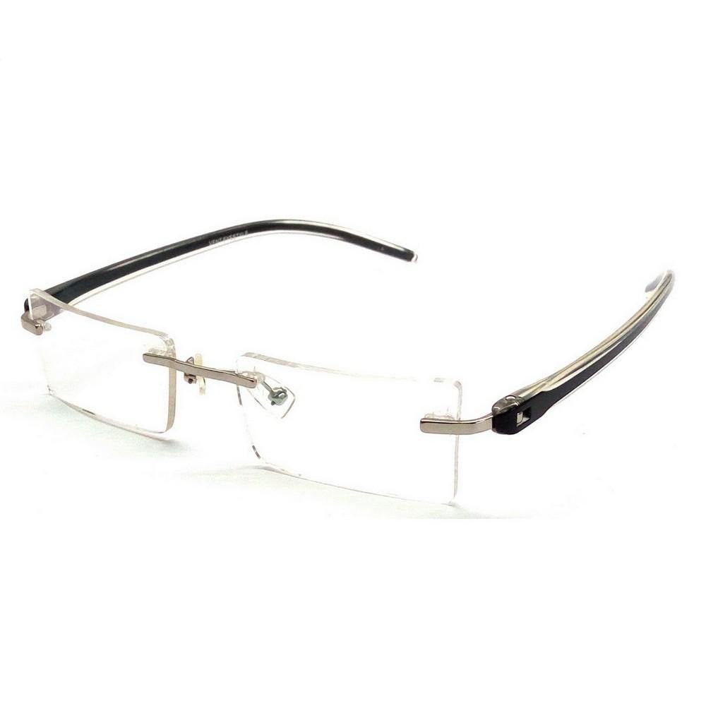 Anti-Blue Light Computer Glasses - Black Rimless Frame V9023Bk for Eye Strain Relief | Perfect for Gaming, Office Work & Screen Time