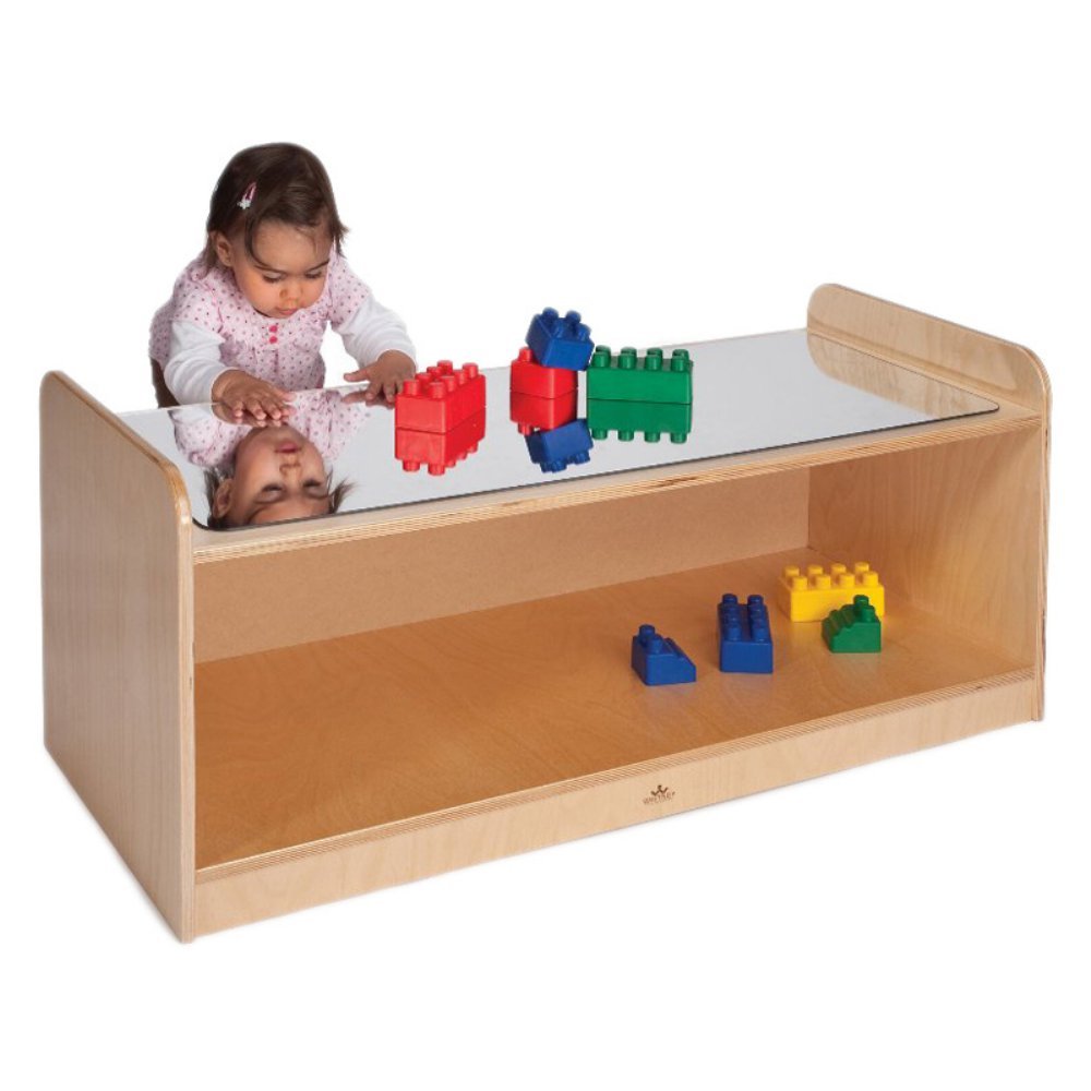 Kids Play Table with Mirror Top - Interactive Learning & Activity Table for Toddlers - Perfect for Pretend Play, Arts & Crafts, and Early Childhood Development