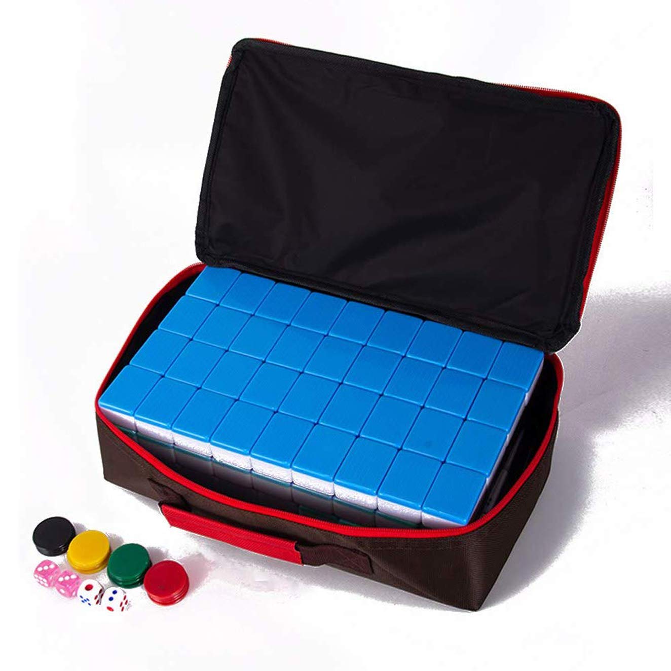 Premium Acrylic Mahjong Set - Eco-Friendly & Durable Blue Mahjong Game for Adults | Perfect for Family Game Nights, Parties, and Casino-Themed Events
