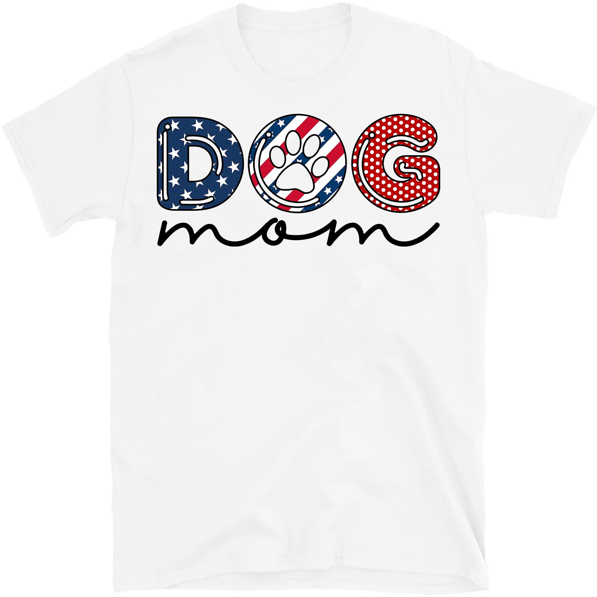 Dog Mom Love Shirt - Patriotic Dog Mom Gift for Dog Lovers - Perfect Independence Day Present for Dog Owners - Great for Holidays, Dog Parks & Pet Events