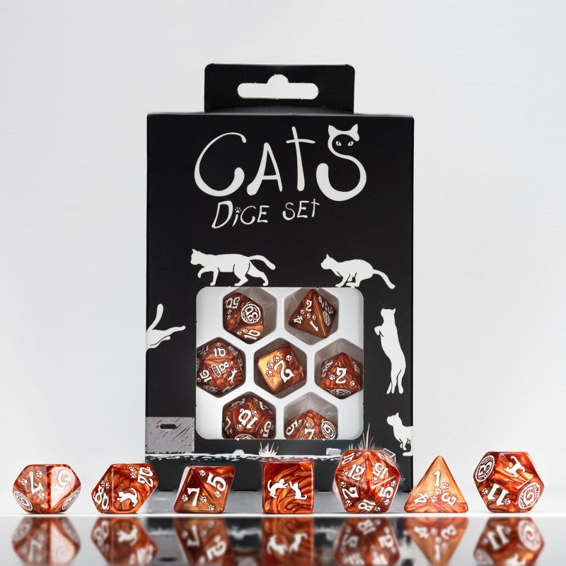 Premium Cat-Themed Dice Set for Tabletop RPG Games - Muffin Design (7-Piece) - Perfect for Dungeons & Dragons, Board Games & Collectors