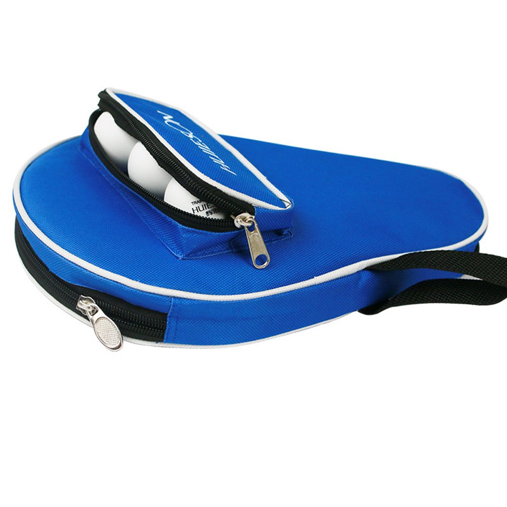 Premium Smart Table Tennis Racket Cover with Extra Ball Pocket - Blue | Protective Paddle Case for Indoor/Outdoor Play, Training & Travel Accessories