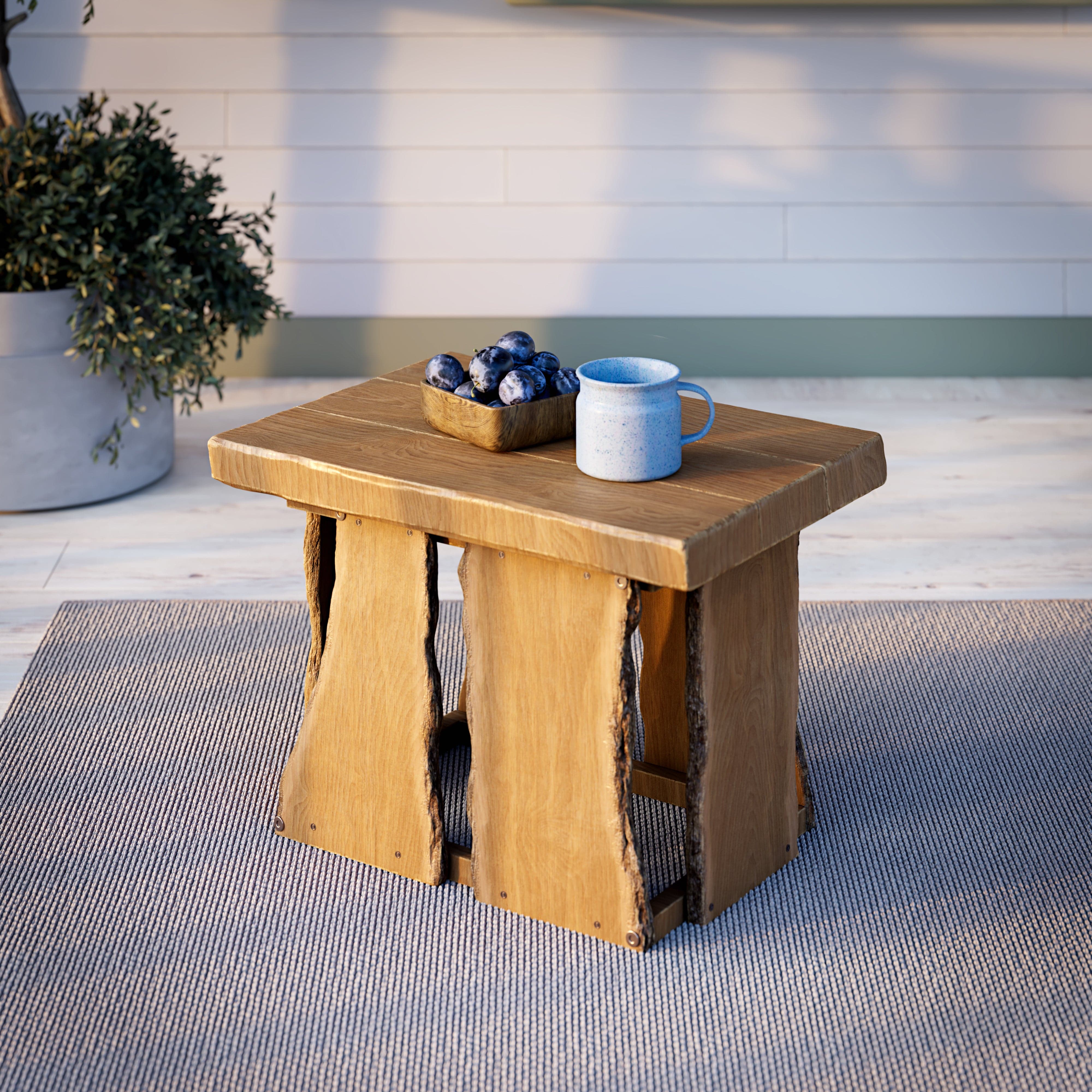 Keystone Amish Co. Palmer Live Edge Evening Grove End Table - Handcrafted Solid Wood Rectangle Coffee Table for Living Room, Bedroom & Office Decor