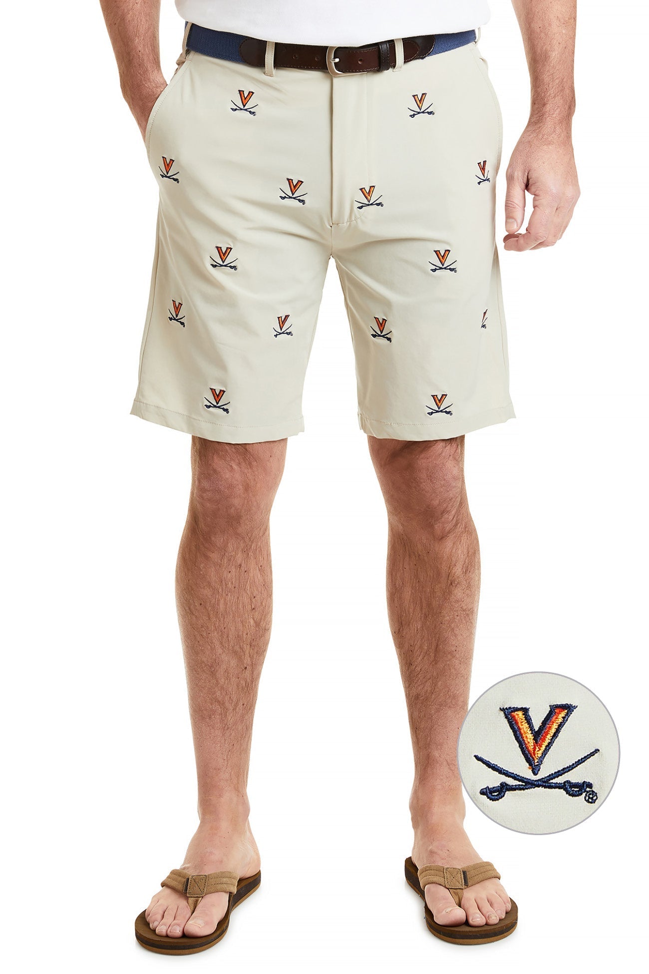UVA Collegiate ACKformance Shorts in Khaki - Comfortable Athletic Shorts for Men | Perfect for Workouts, Running, and Casual Wear