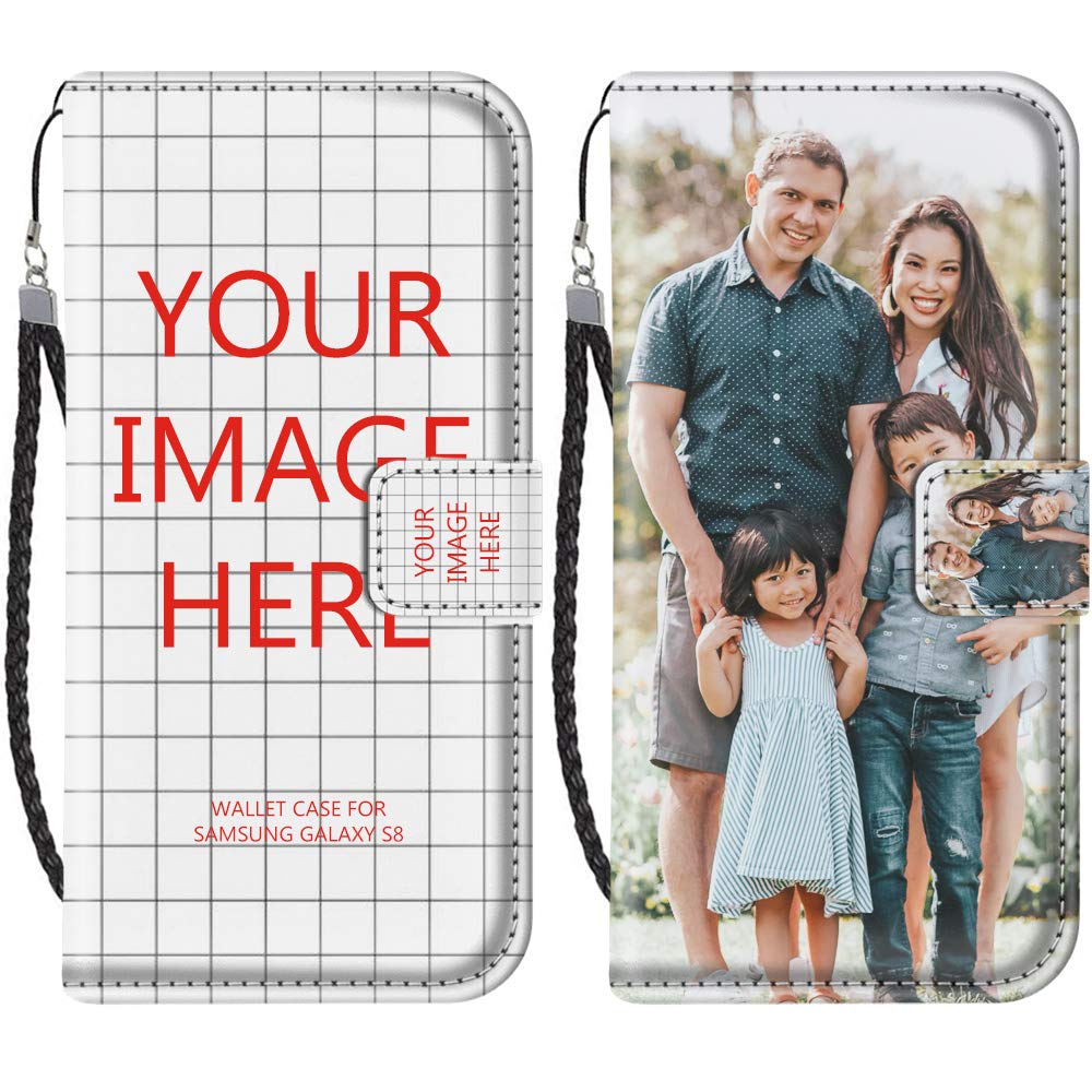 Custom Samsung Galaxy S8 Wallet Case - PU Leather & TPU Protective Cover with Magnetic Flip Card Holder | Slim Fit for Everyday Use, Travel & Business (Samsung Galaxy S8)
