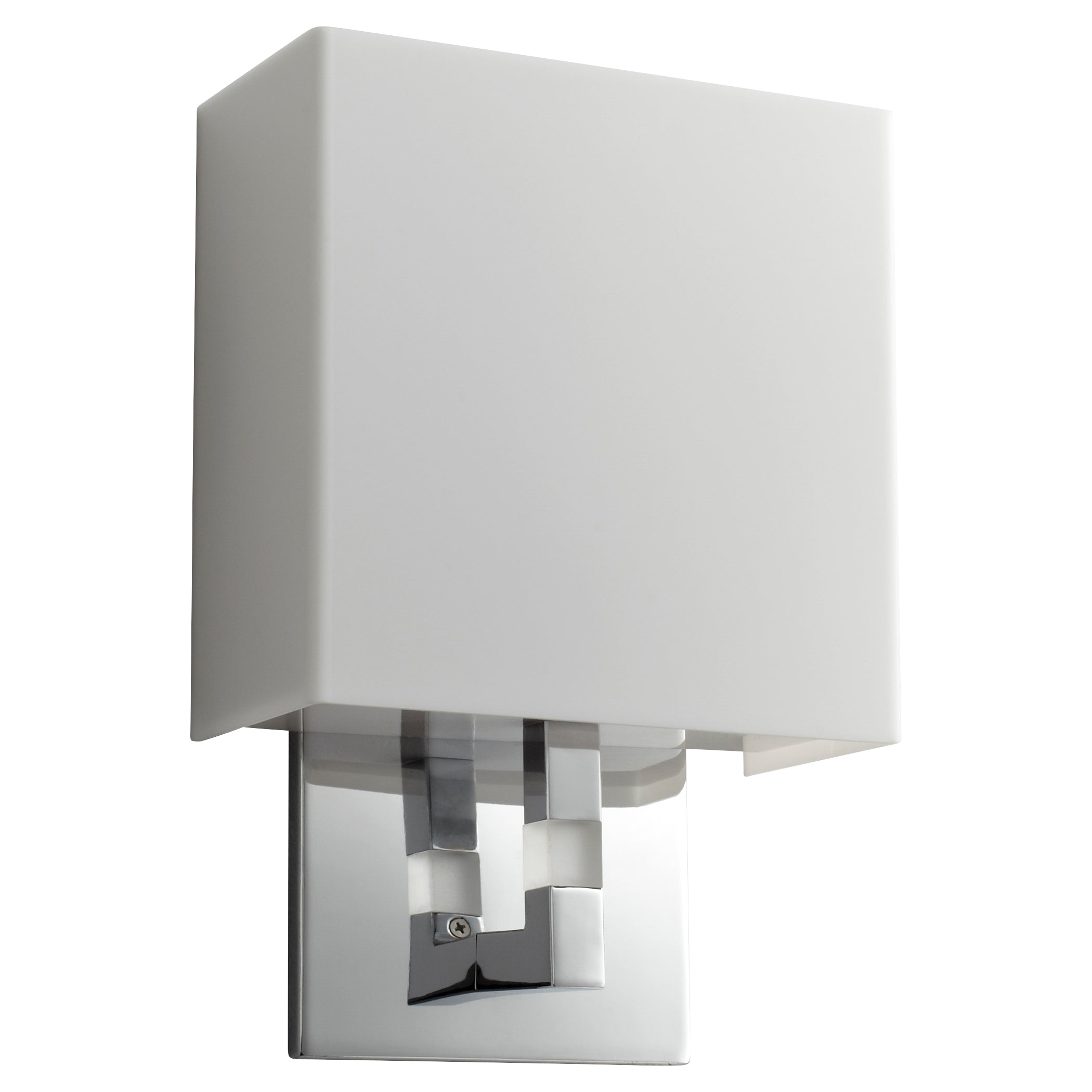 Oxygen Chameleon 3 521 14 Modern Wall Sconce Light Fixture - Polished Chrome with Matte White Acrylic Shade for Living Room, Bedroom, or Hallway Lighting