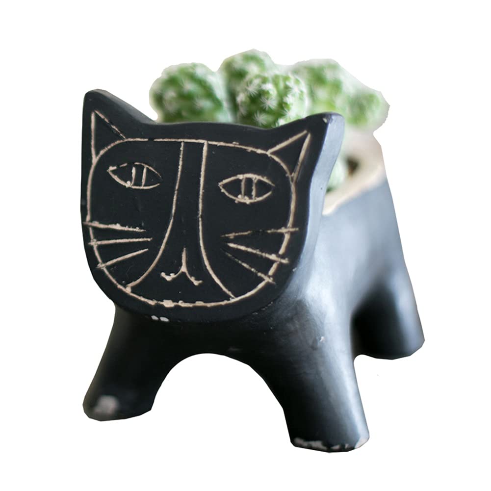 Stylish Abstract Animal Flower Pots - 20x12x14cm Black Planters for Indoor & Outdoor Decor - Perfect for Home, Office, Garden & Balcony Gardening Gifts