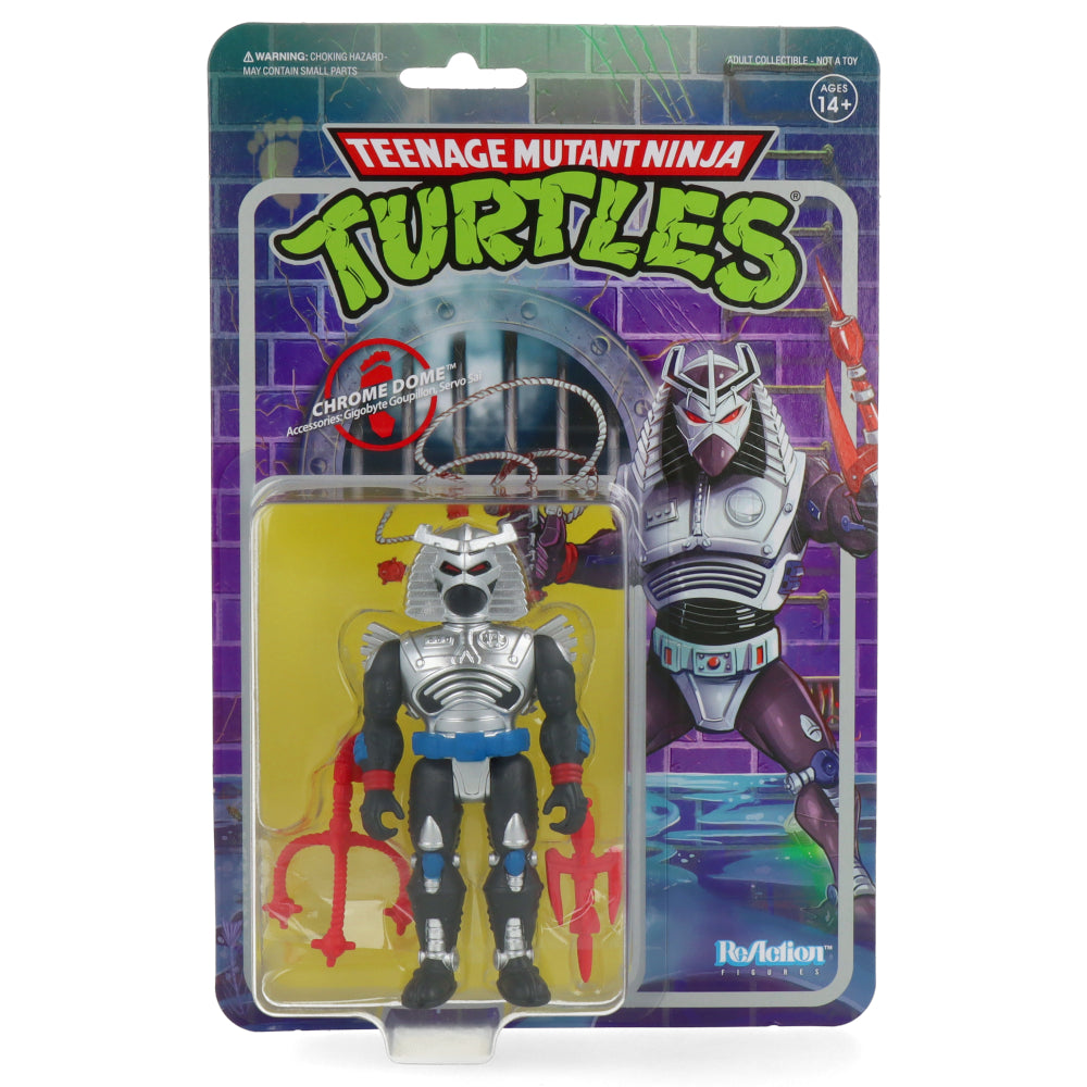 TMNT Teenage Mutant Ninja Turtles Chrome Dome ReAction Figure - Collectible Action Figure for TMNT Fans, Perfect for Display & Play