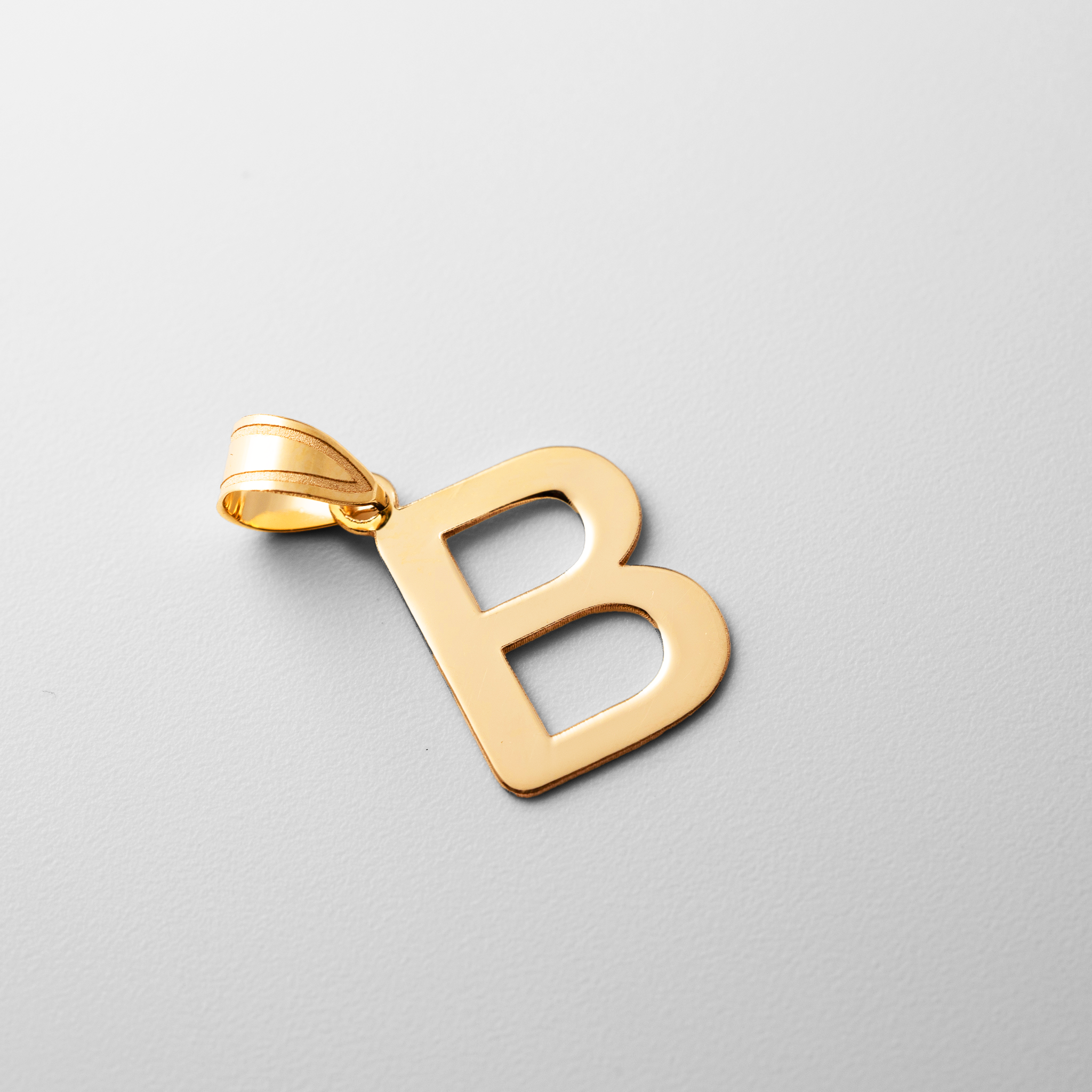 Gold Polished Letter 'B' Initial Charm - Elegant Personalized Jewelry for Necklaces & Bracelets | Model YC1441 | Perfect for Gifts, Birthdays & Special Occasions
