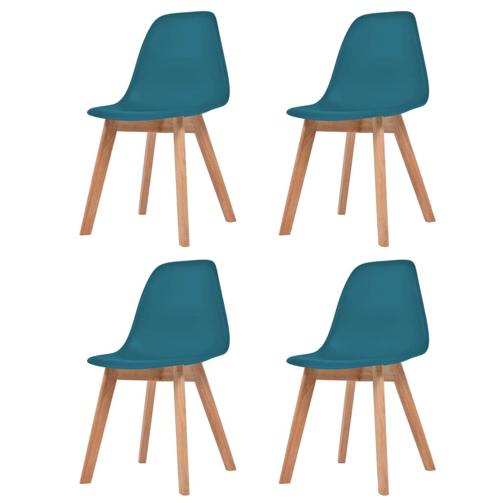 4-Pack Turquoise Plastic Dining Chairs for Kitchen, Restaurant & Bedroom - Stackable, Lightweight & Durable Chairs for Home, Office & Outdoor Use