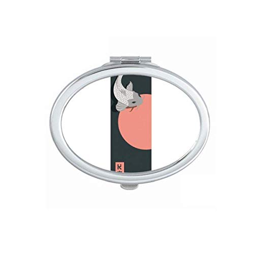 DIYthinker Chinese Traditional Fish Pattern Sunrise Mirror - Portable Folding Double-Sided Makeup Mirror for Travel, Home Vanity & Cosmetics