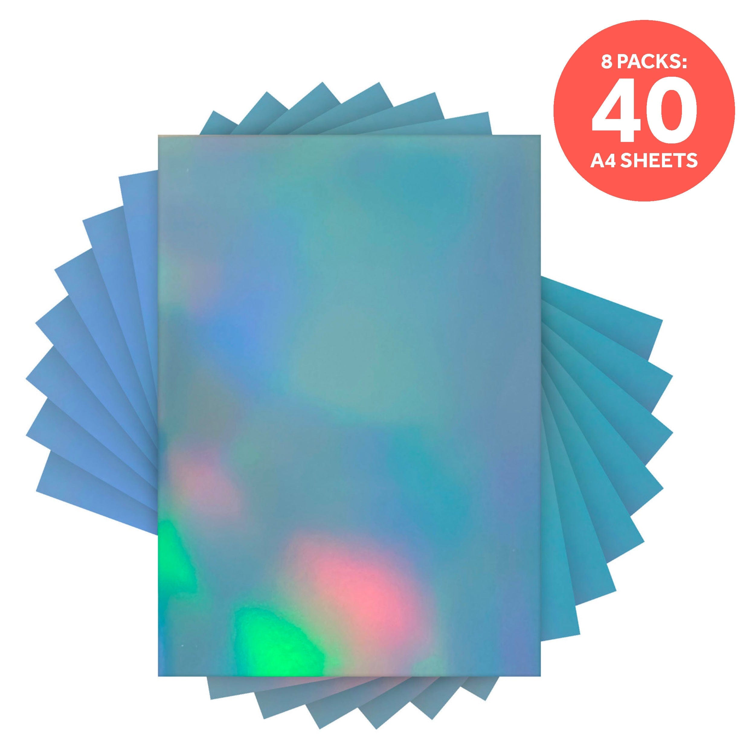 8-Pack Iridescent Mirror Cardstock - Marina Mist A4 Size (9778E8) for Scrapbooking, Card Making & DIY Crafts