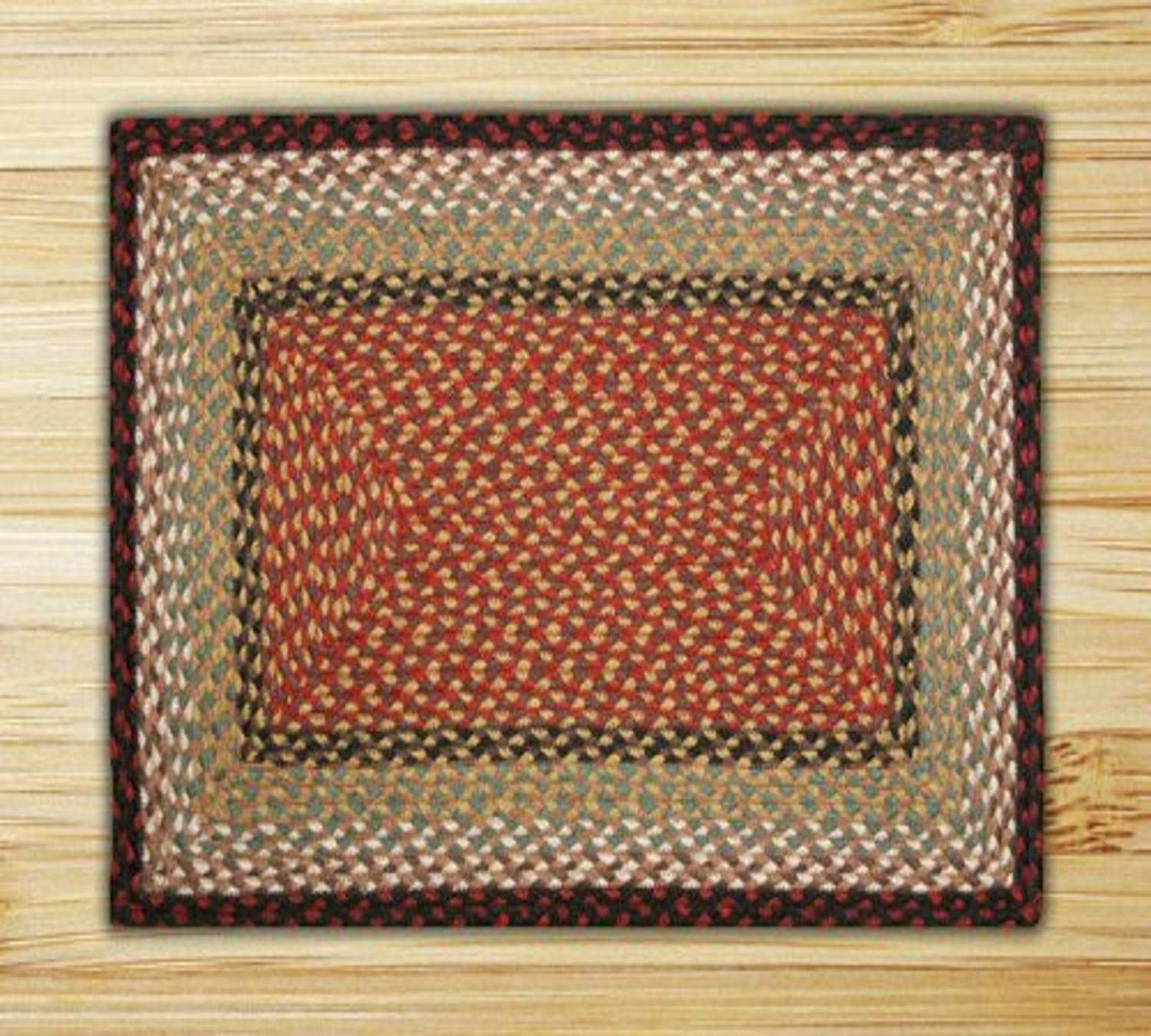 Premium Earth Rugs 2' x 8' Handwoven Burgundy & Mustard Runner Rug - Perfect for Hallways, Entryways & Narrow Spaces