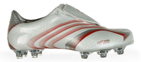 adidas F50.6 Tunit SG Soccer Cleats - White/Red Football Boots for Firm Ground - Perfect for Professional Matches & Training Sessions
