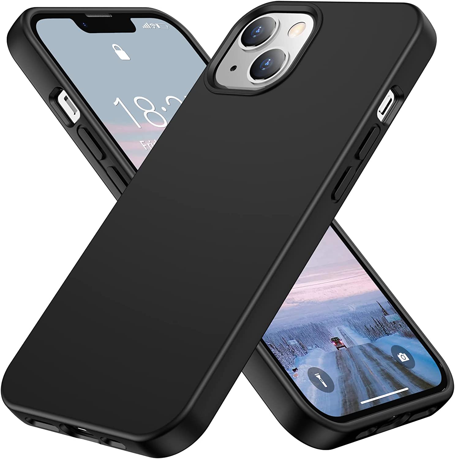 Premium iPhone 14 Pro Case - Liquid Silicone Shockproof Cover with Soft Rubber Finish in Black | Perfect for Everyday Protection & Drop Resistance
