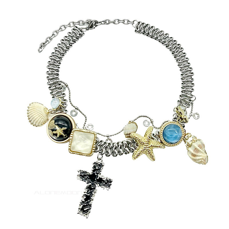 ALONEMOON Punk Marine Life Titanium Steel Necklace for Women & Men - Edgy Gothic Jewelry Gift for Ocean Lovers, Perfect for Concerts, Parties & Everyday Wear