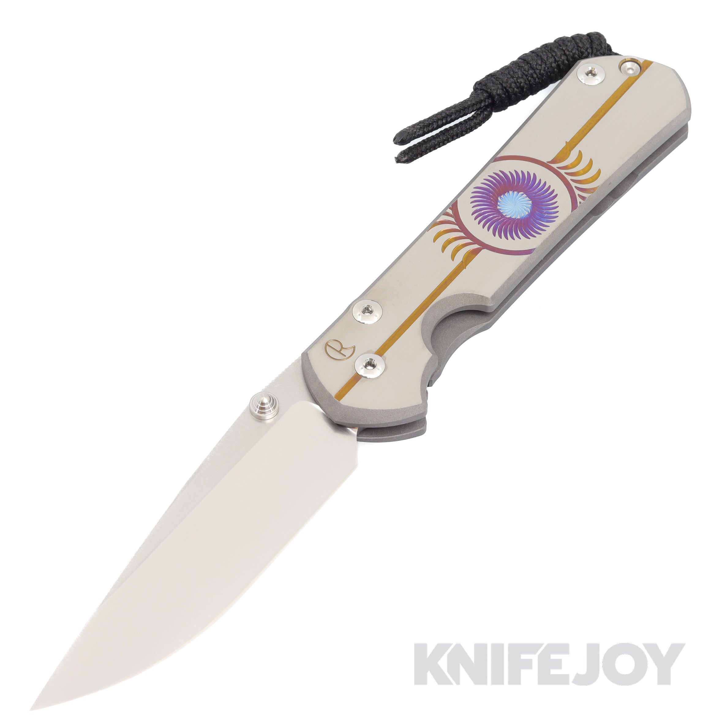 Chris Reeve Knives Large Sebenza 31 Drop Point Magnacut Blade with Unique Graphic Titanium Handles - Premium EDC Folding Knife for Outdoor, Camping & Everyday Carry