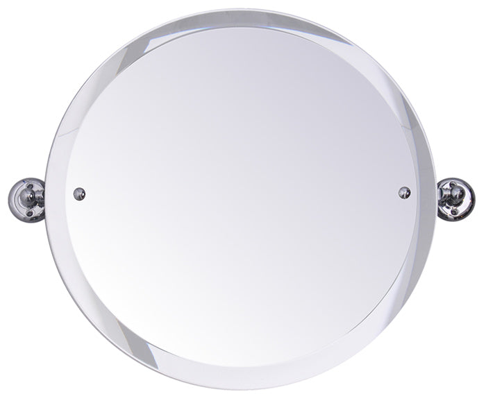 Haga Round Chrome Bathroom Mirror 45cm - Modern Vanity Mirror for Bathroom Decor & Makeup Area