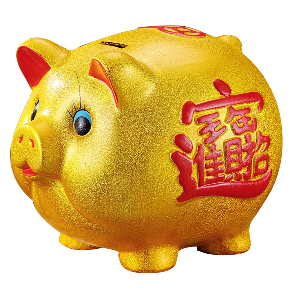18 Inch Gold Piggy Bank - Large Money Box for Savings - Perfect for Kids, Gifts, and Home Decor