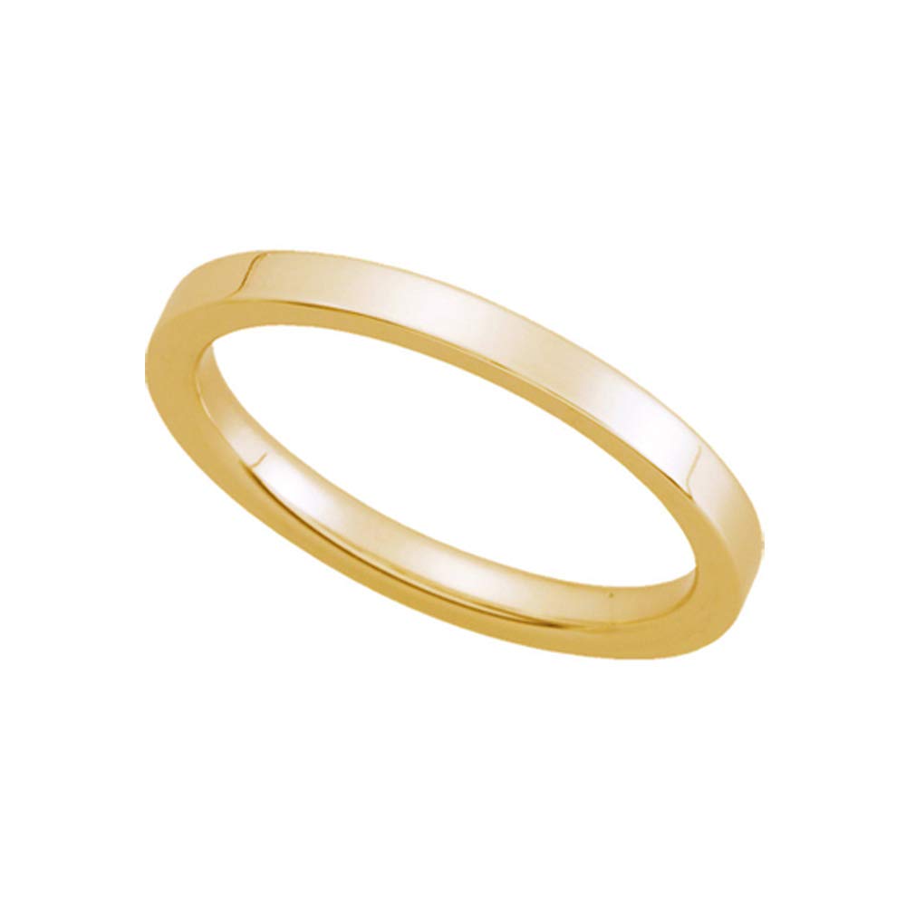 10k Yellow Gold 2mm Flat Comfort Wedding Band - Perfect for Engagements & Anniversaries