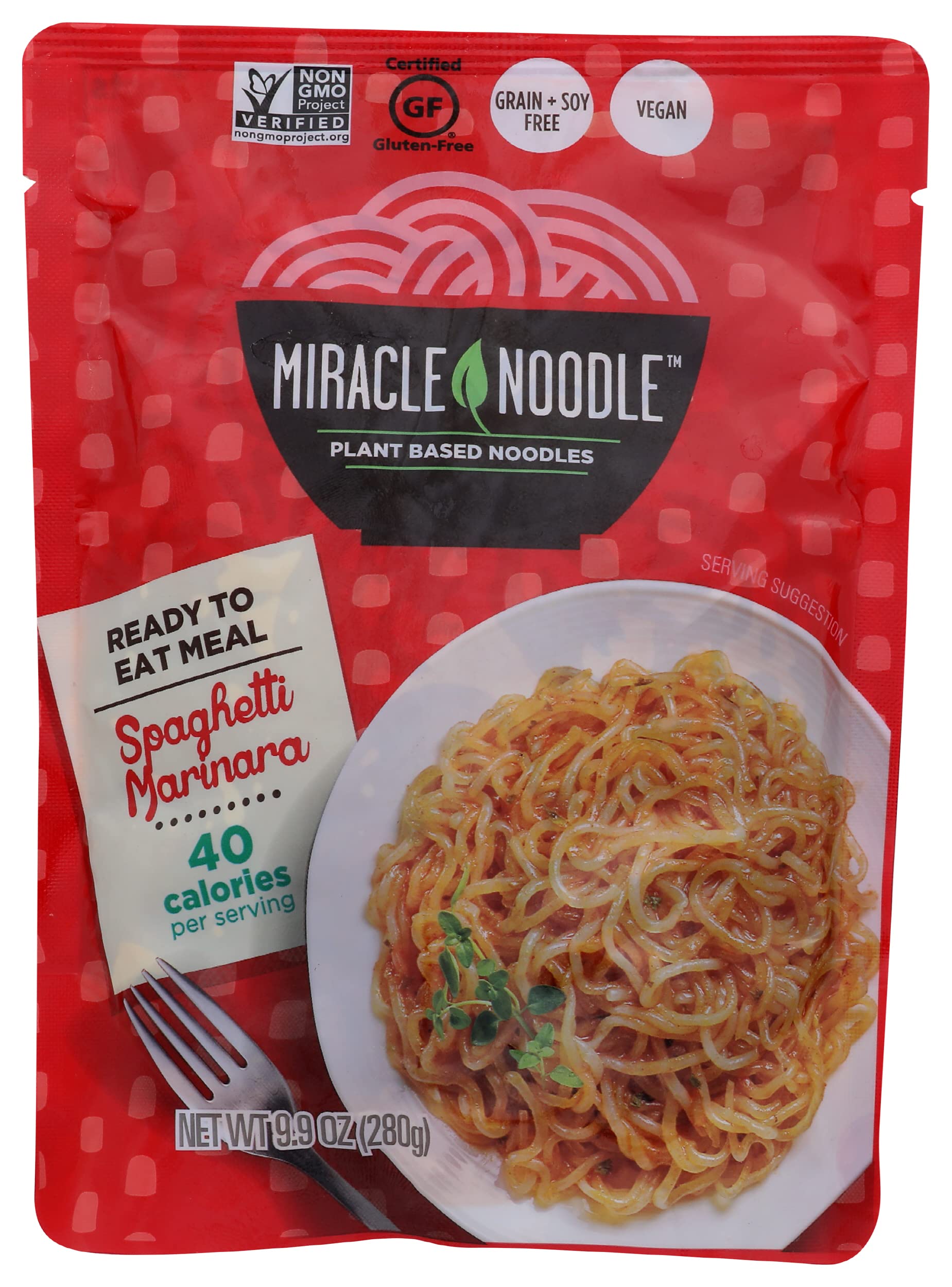 Miracle Noodle Ready To Eat Spaghetti Marinara - Gluten Free, Vegan, Low Carb Pasta - 280g (6 Pack) | Perfect for Keto Diet, Weight Loss & Quick Healthy Meals