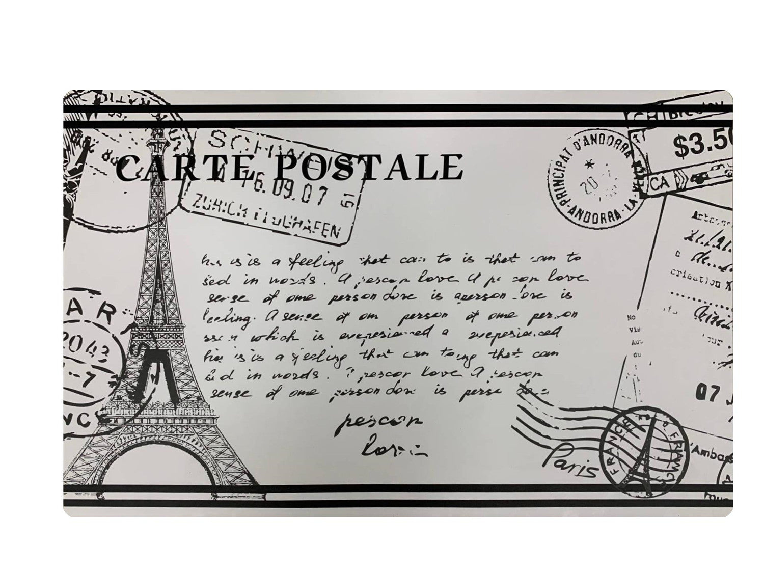 Stylish White Paris Themed Cork Placemat Set - Elegant Table Decor for Dining, Kitchen & Home Entertaining - Perfect for French Bistro Style Decorations