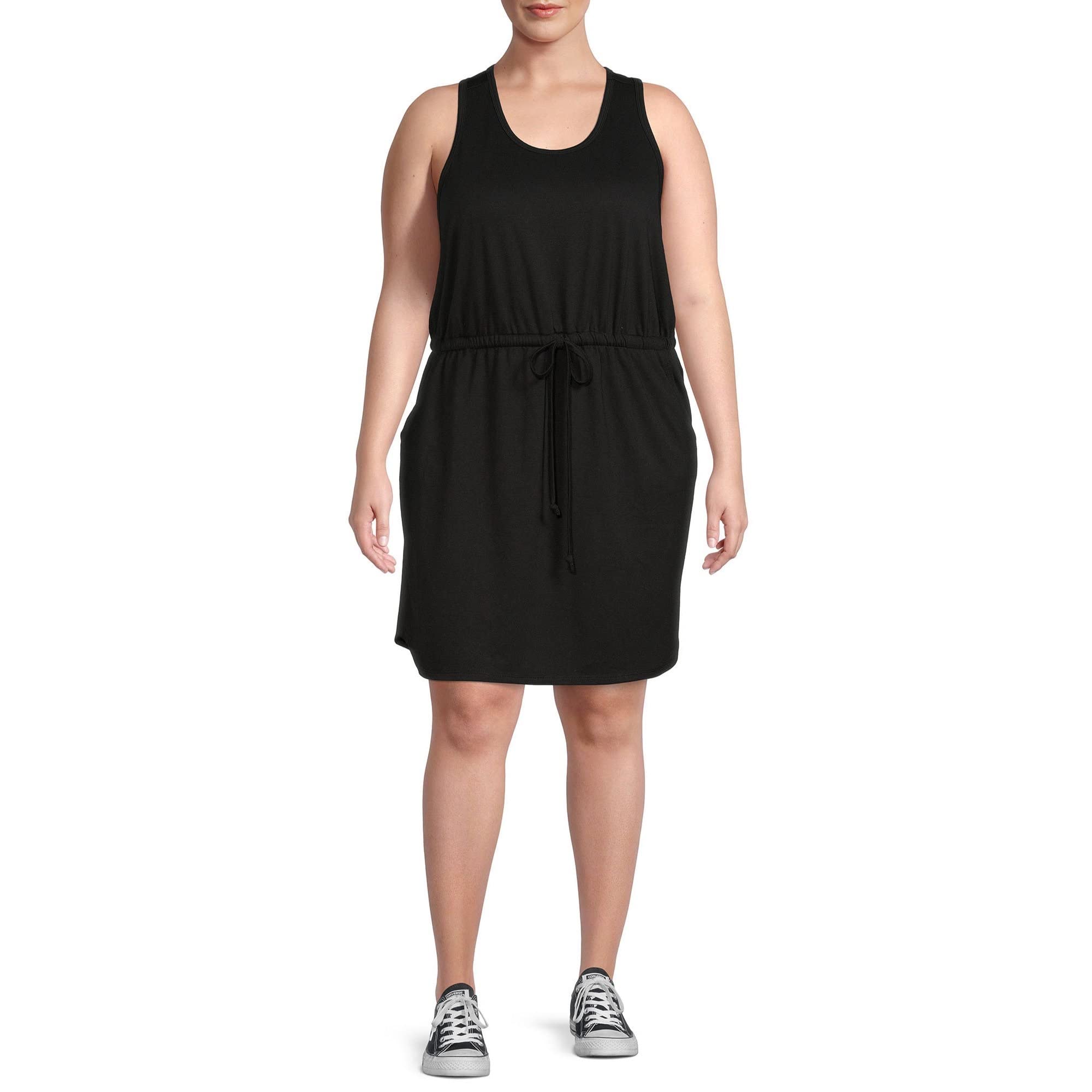 Terra & Sky Women's Plus Size French Terry Tank Dress - Comfortable & Stylish Casual Summer Outfit for Beach, Lounge & Everyday Wear