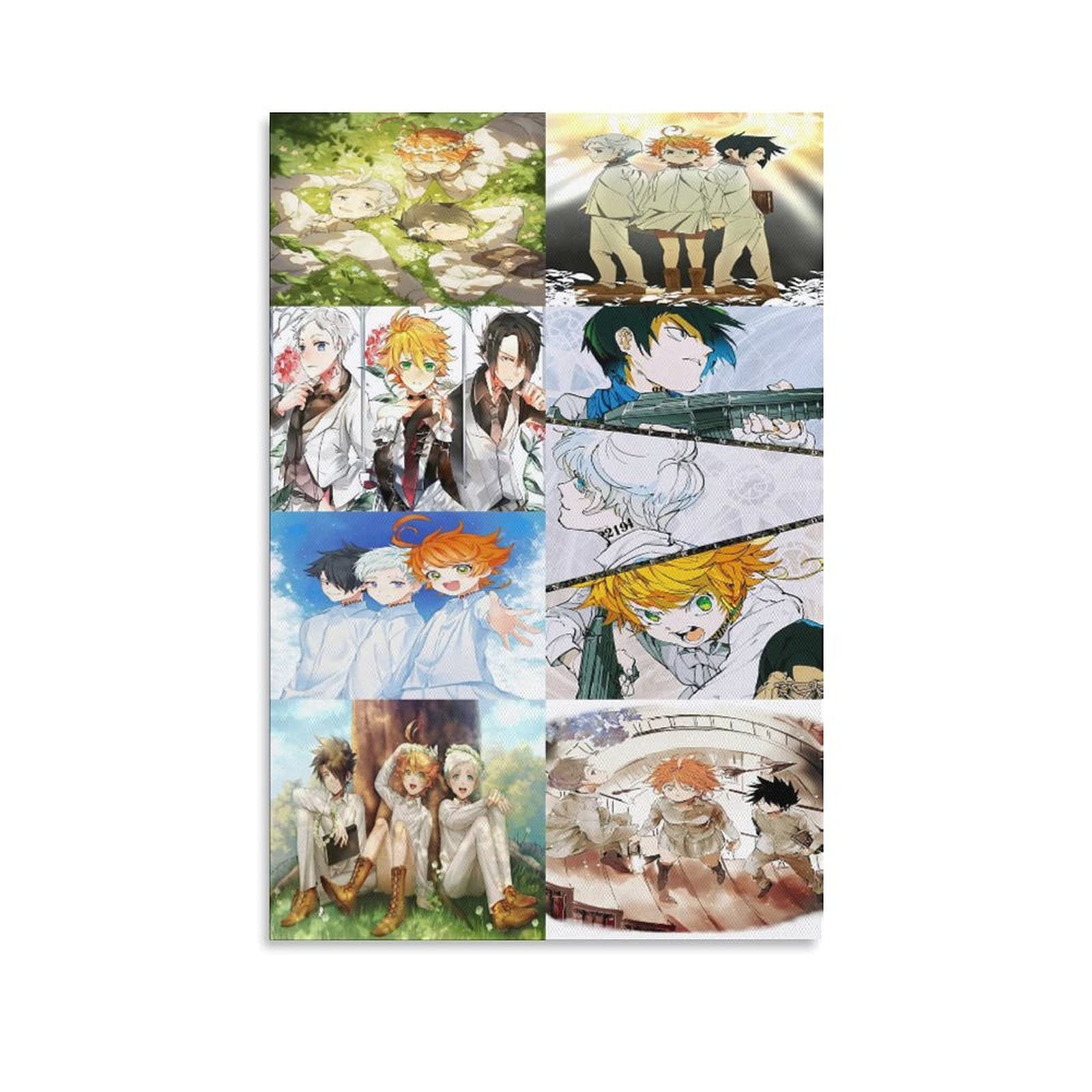 Premium Anime The Promised Neverland Canvas Poster - 8x12 Inches (20x30cm) - Japanese Art Wall Decor for Bedroom, Office & Sports Room - Perfect Gift for Anime Fans & Home Decoration