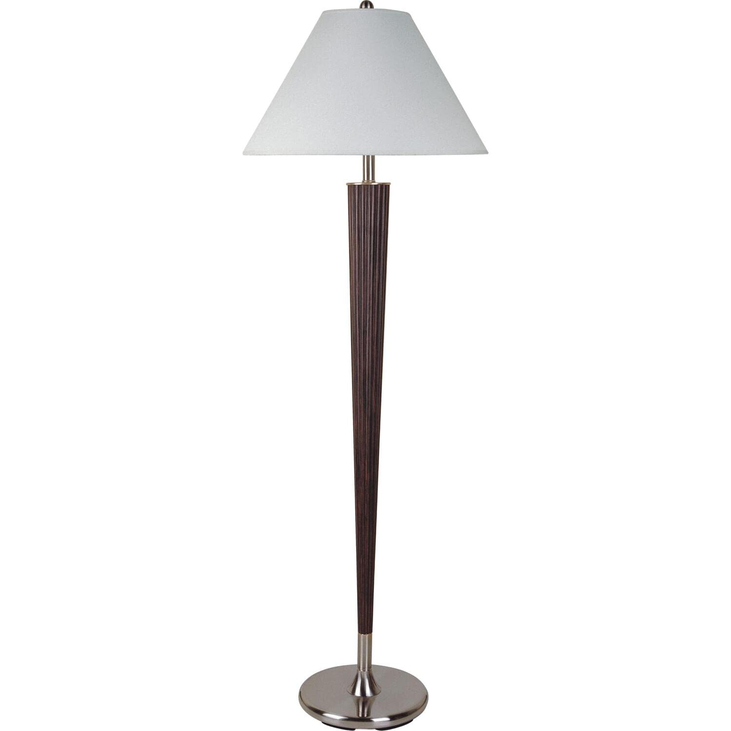 Sherlock Traditional Floor Lamp with Wood Accent - 58.5 Inch Brown Standing Lamp for Living Room, Bedroom & Study - Warm Ambient Lighting for Reading & Relaxation