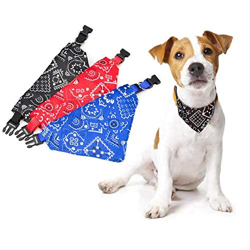 WildWave 3-Pack Adjustable Dog Bandanas with Buckle - Handmade Washable Triangle Pet Bandana Collar & Scarf for Large Dogs | Perfect for Birthdays, Holidays & Outdoor Adventures