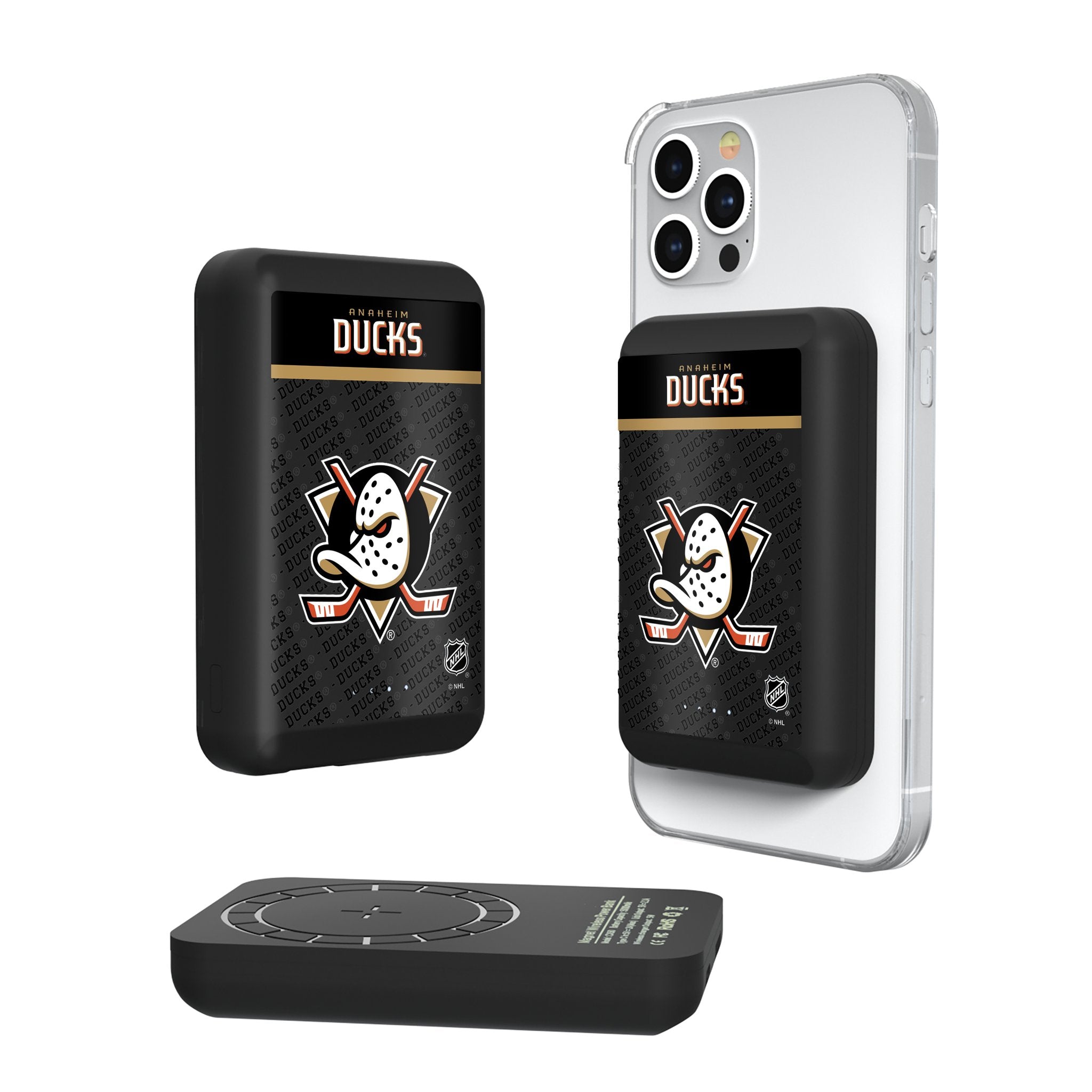 Anaheim Ducks Wireless Magnetic Power Bank 10000mAh - Portable Fast Charging Battery Pack for iPhone 15/14/13/12, AirPods, Samsung - Perfect for Travel, Camping & Outdoor Activities