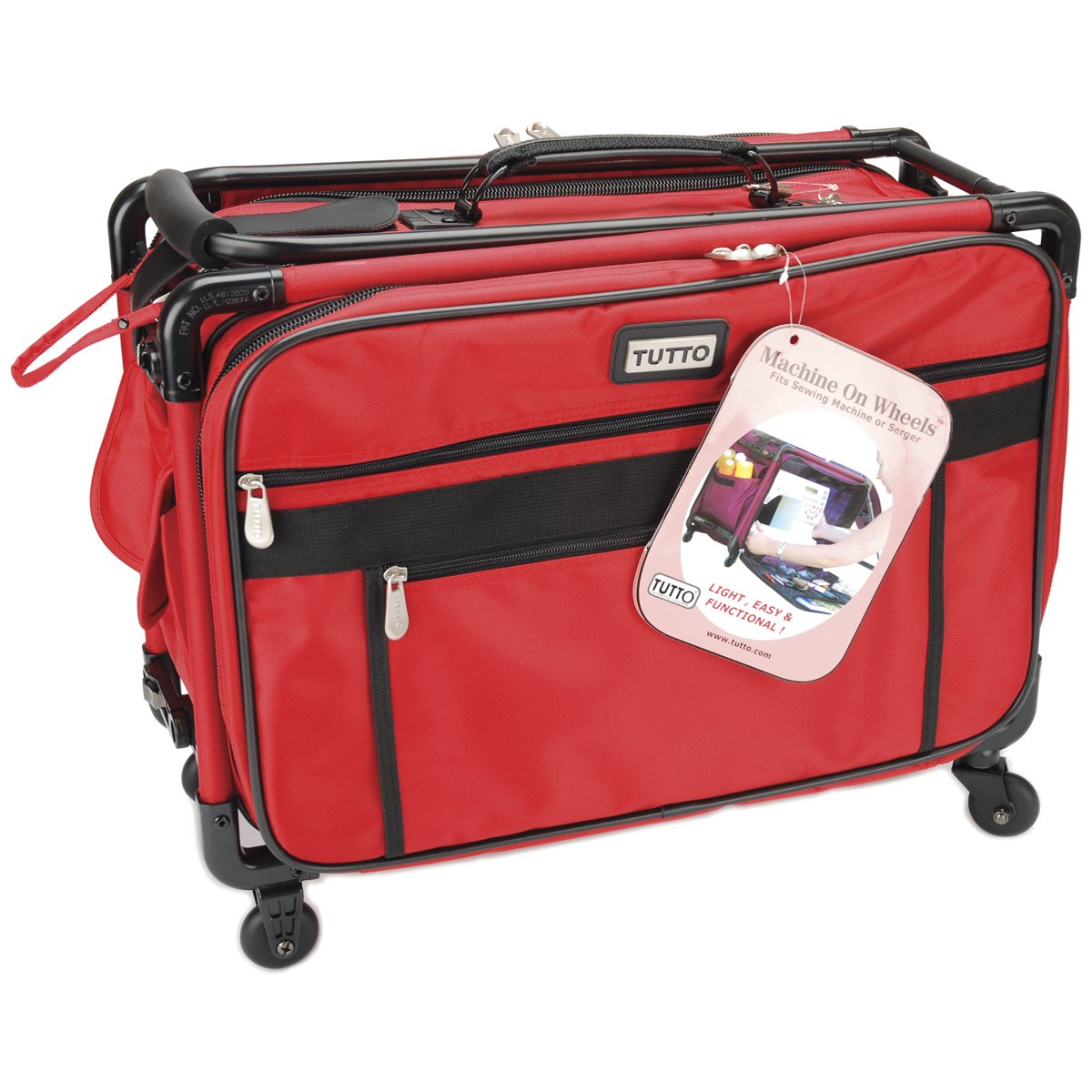 Portable Rolling Sewing Machine Case with Wheels - Heavy Duty TUTTO Sewing Machine Cover for Easy Transport & Storage - Perfect for Quilting, Tailoring & Crafting on the Go