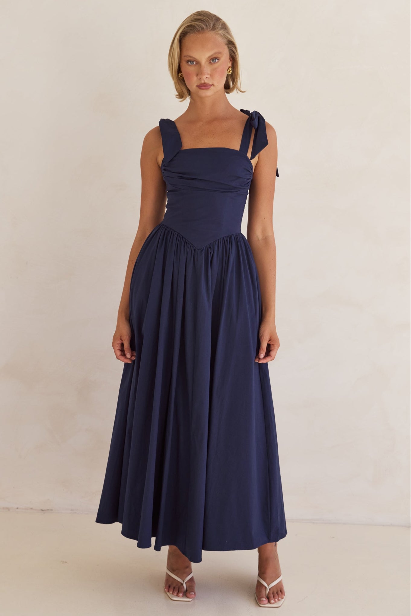 Dayton Maxi Dress for Women - Flowy Long Summer Dress in Navy Blue - Perfect for Beach, Vacation & Casual Outings